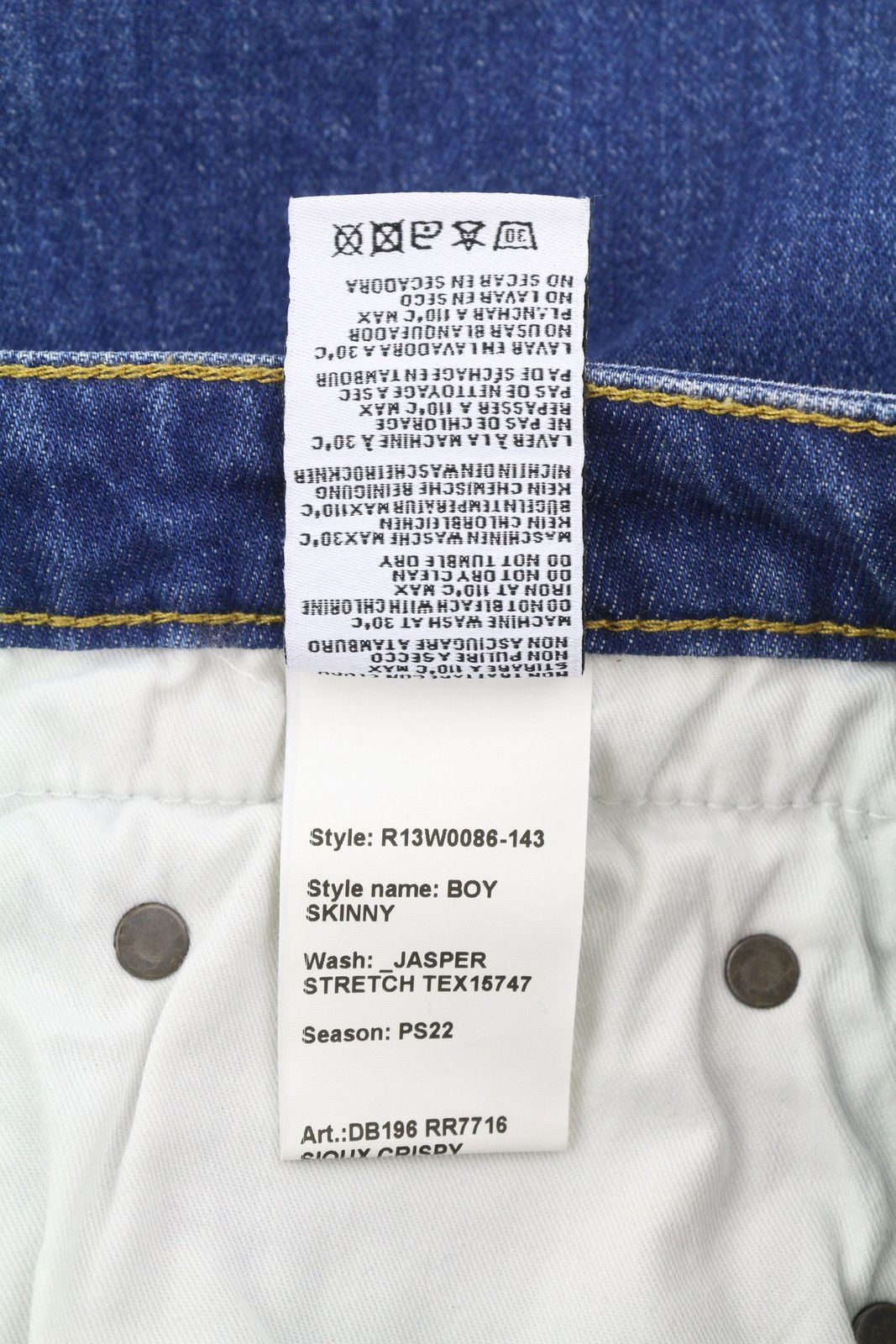 R13 BOY 27 Skinny Jasper Stretch Ankle Blue 85433 Size 27" / US 4 / IT 40 - 8 Thumbnail