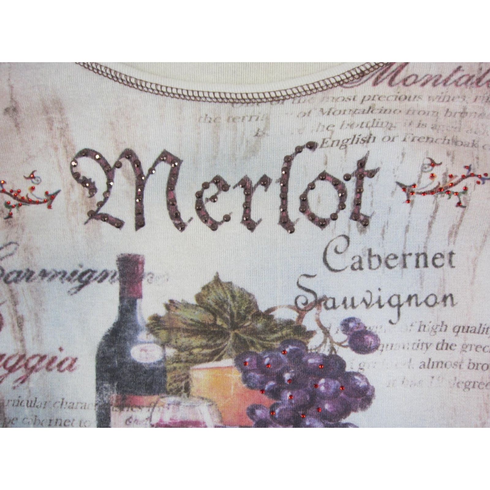 Vintage VINTAGE Cactus Shirt Womens S White Red Merlot Wine Graphic Tuscan Italy AOP Shirt Womens S White Red Merlot Wine Graphic Tuscan Italy AOP Size S / US 4 / IT 40 - 3 Thumbnail