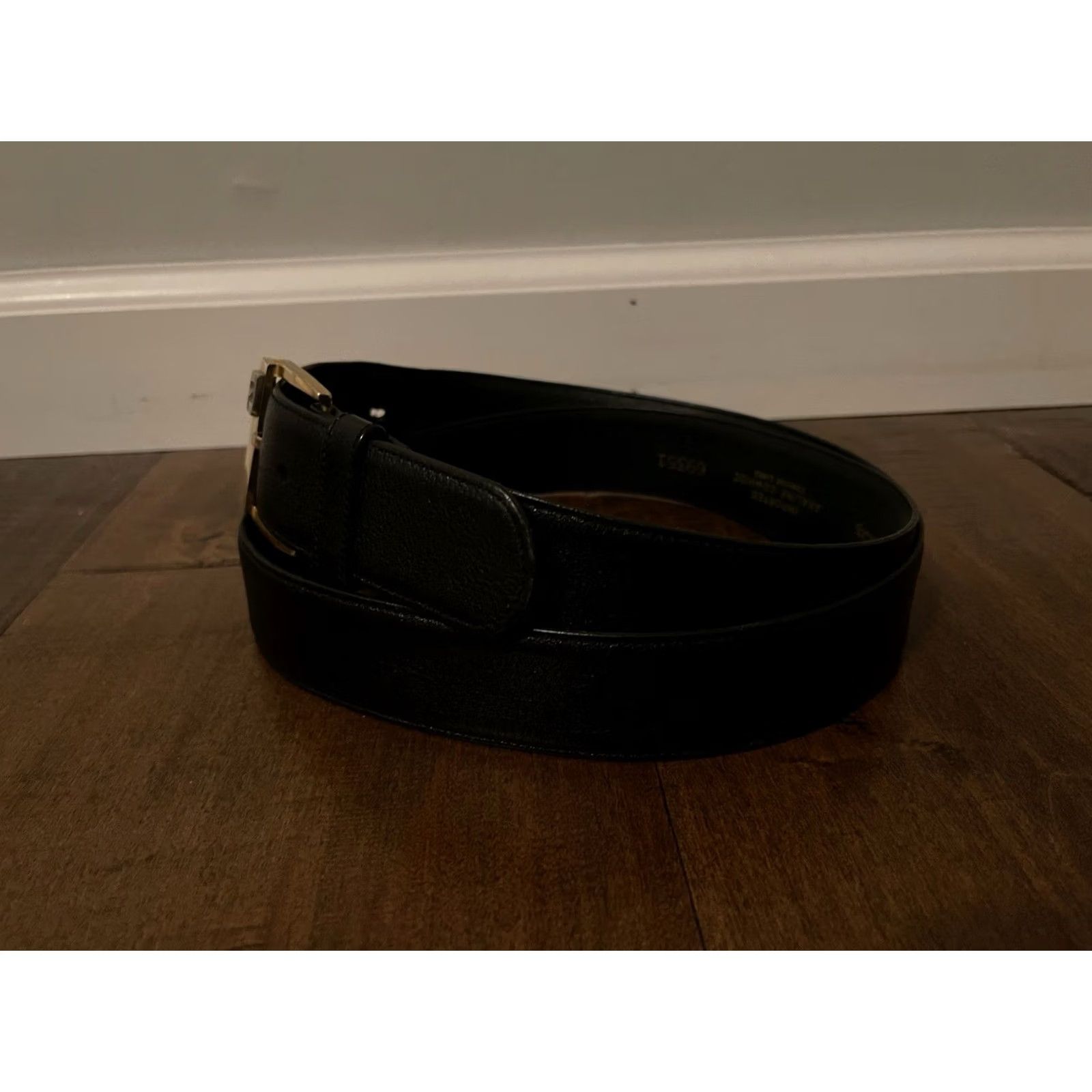 Footjoy FootJoy Black Leather Belt Gold Hardware Analine Cowhide 69351 1.5" Men's 40 Size 40 - 4 Thumbnail