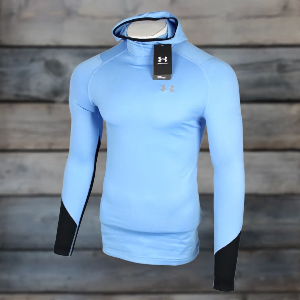 Under Armour Under Armour Men's ColdGear Infrared Hoodie Pullover S Small Blue Size US S / EU 44-46 / 1 - 1 Thumbnail