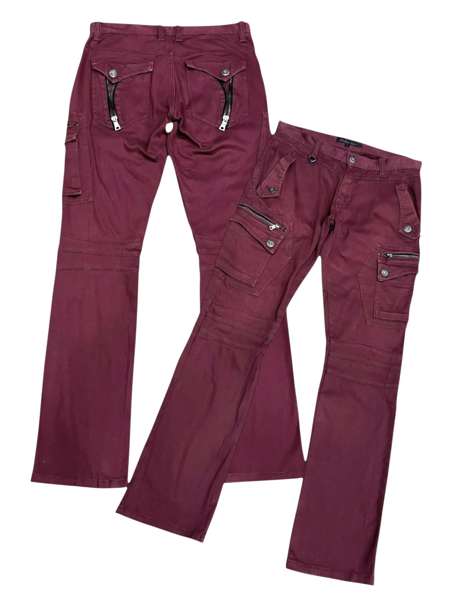 In The Attic In The Attic Punk Oxblood Zip Cargo Stretch Slim 32” Rare🔥 Size US 32 / EU 48 - 1 Thumbnail