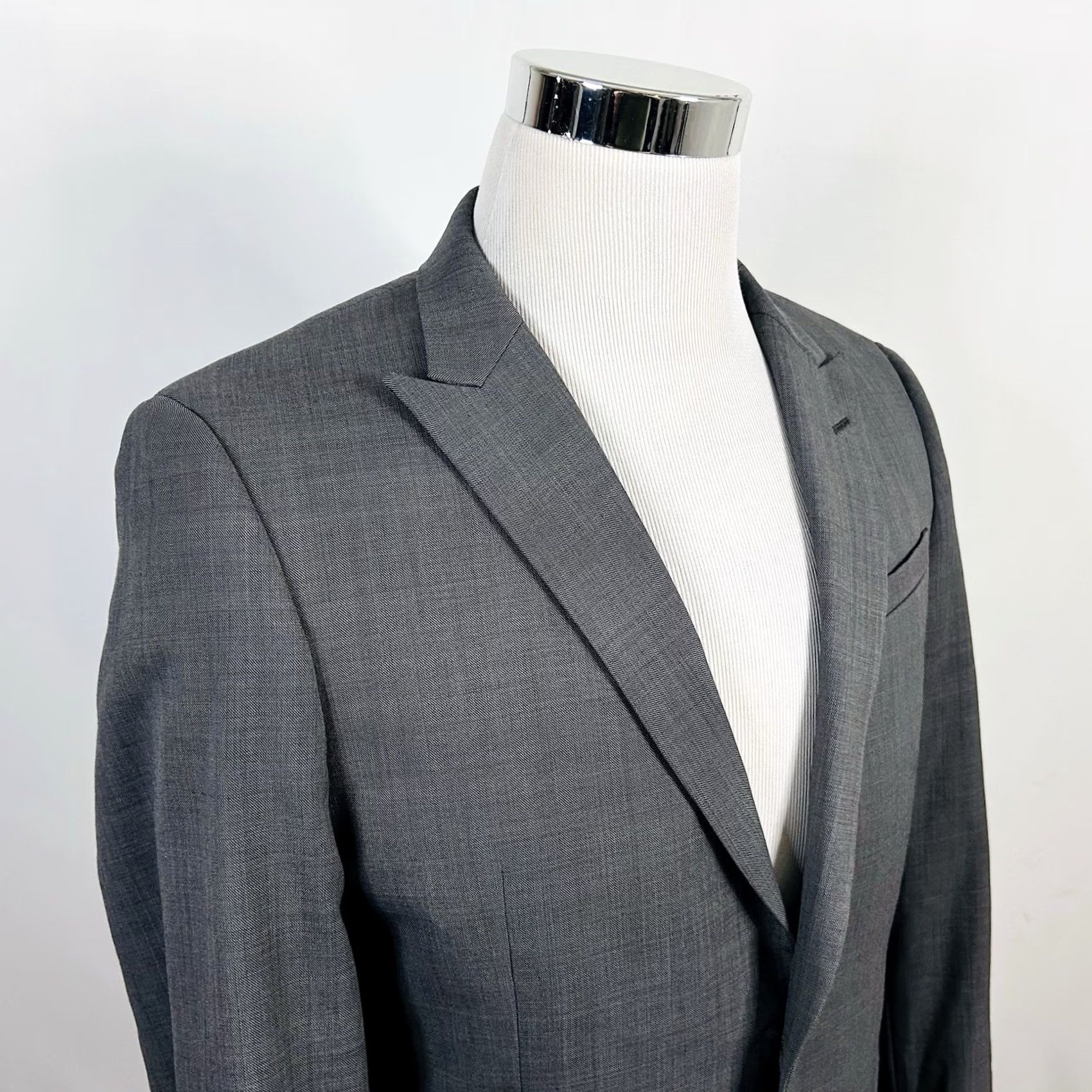 Egara Egara 40R Sport Coat Gray Wool Peak Lapel Two Button Vented Slim Fit Regular Men’s Jacket Coat Size US XS / EU 42 / 0 - 2 Thumbnail