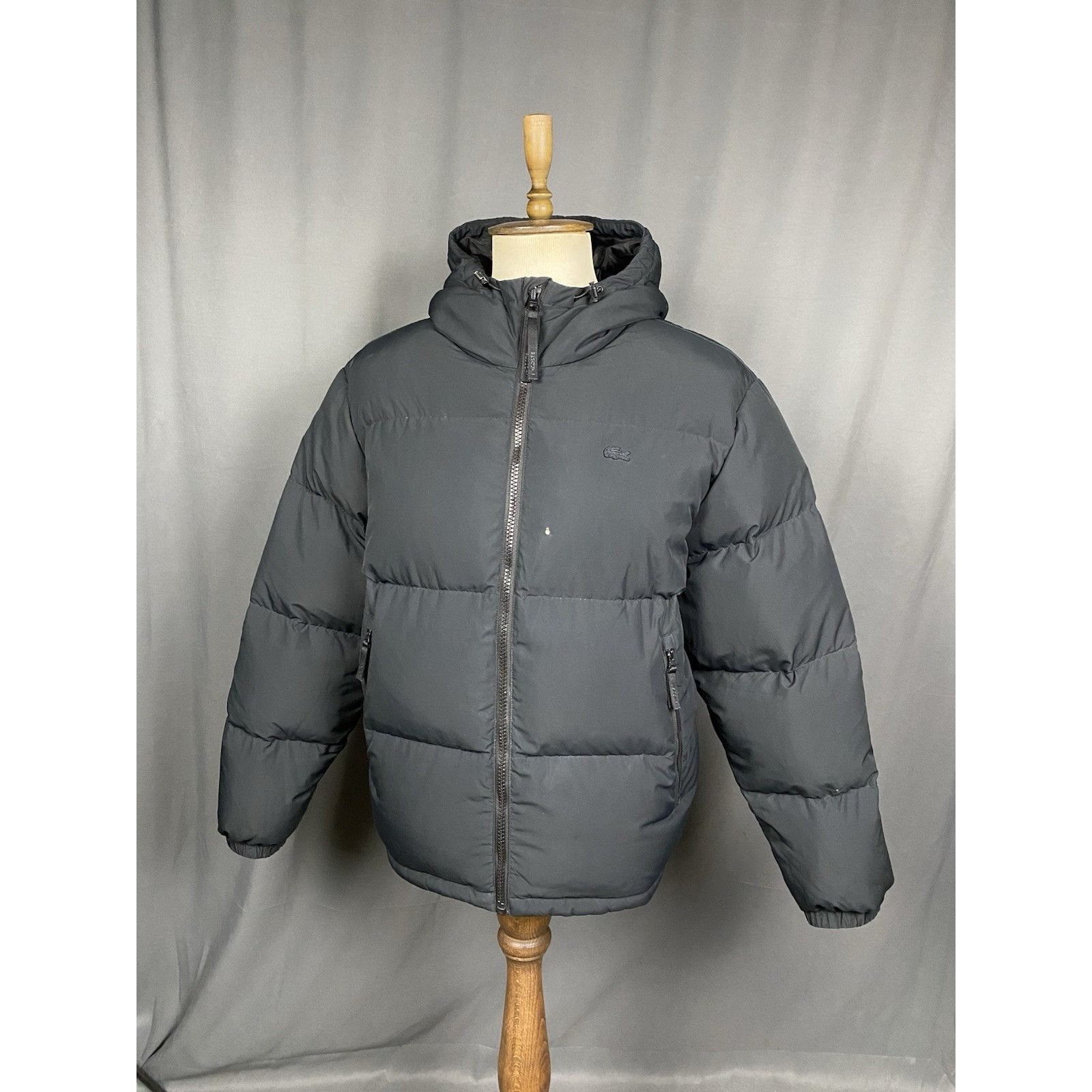 Lacoste Lacoste Big Logo Men's Black Down Insulated Puffer Jacket Si Size US XL / EU 56 / 4 - 4 Thumbnail