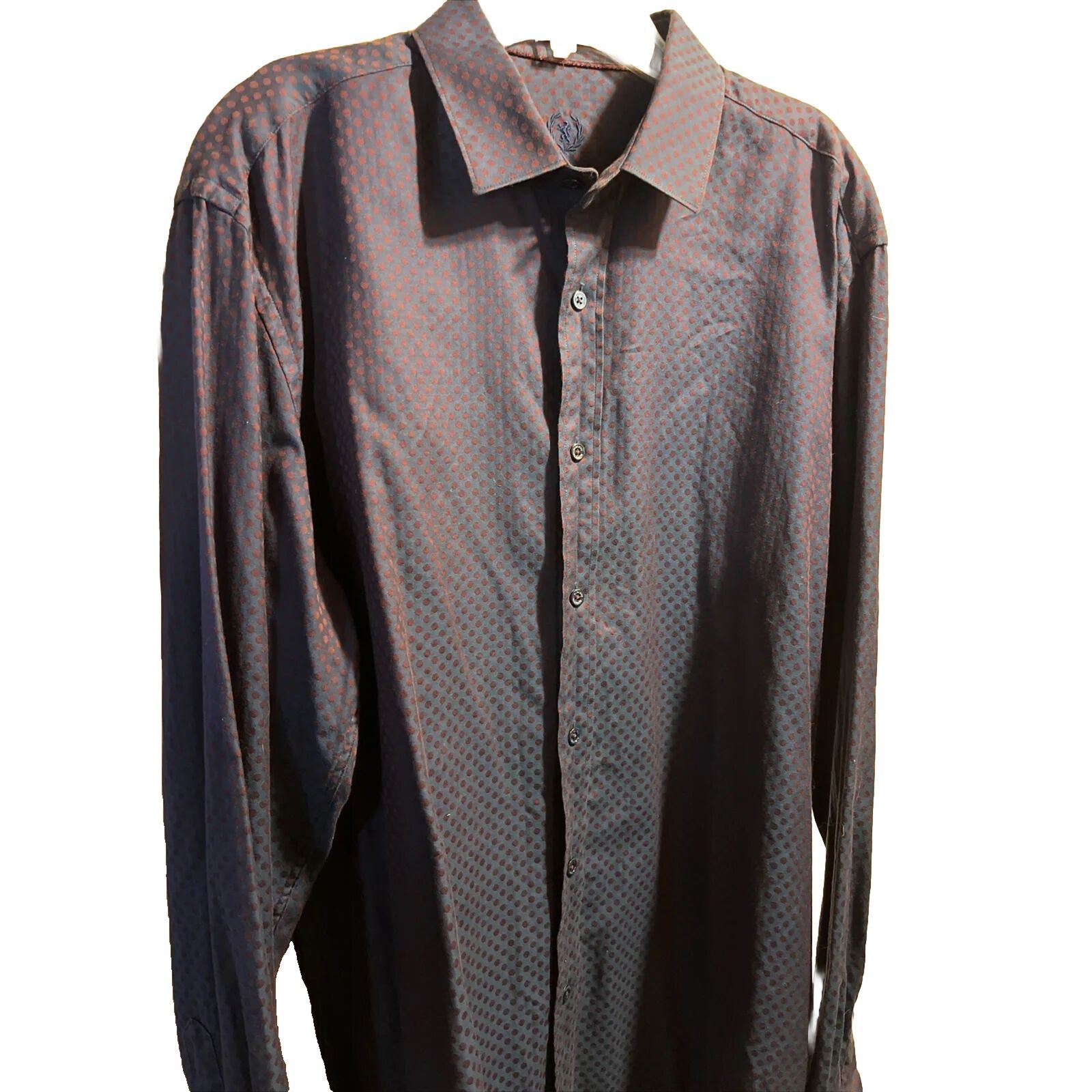 BUGATCHI Bugatchi Uomo Men’s L Purple Geometric Dot LS Cotton Shirt Size US L / EU 52-54 / 3 - 1 Thumbnail