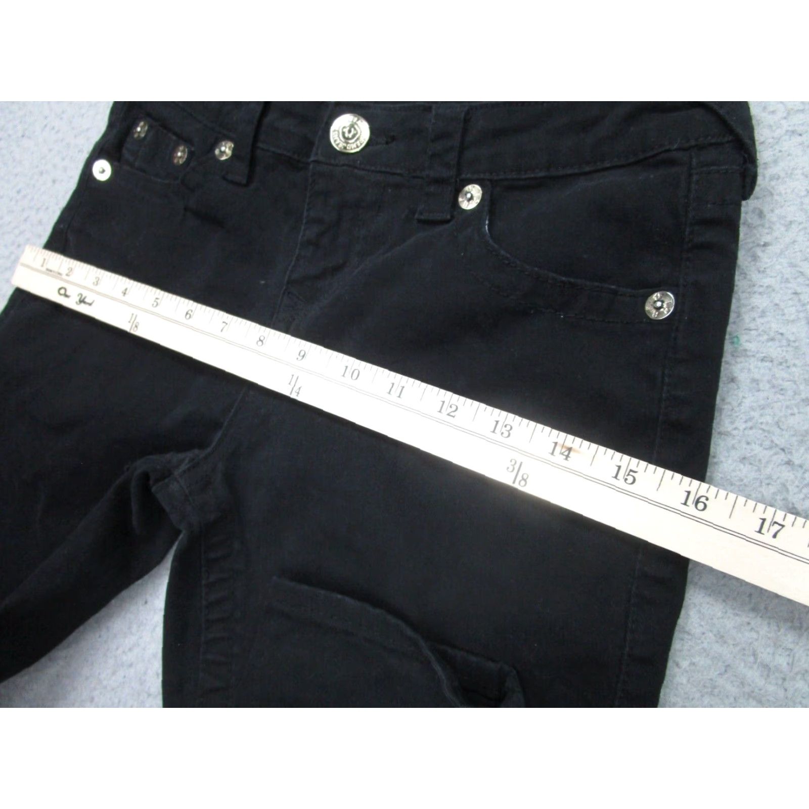 True Religion VINTAGE True Religion Skinny Slim Jeans Womens 14 Black Low Rise Size 36" / US 14 / IT 50 - 6 Thumbnail
