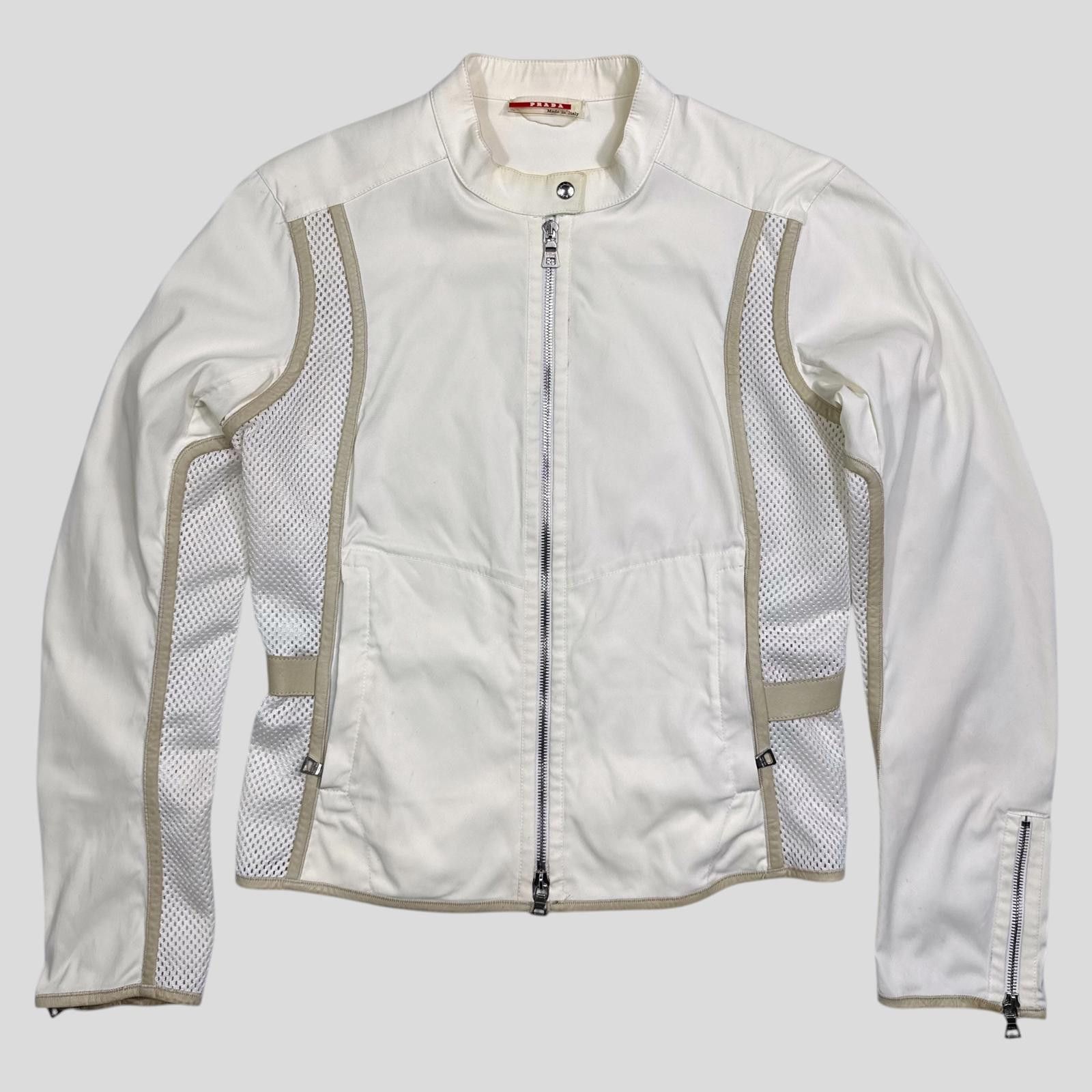 Prada Prada Sport SS00 Mesh and Leather Nylon Moto Jacket - IT44