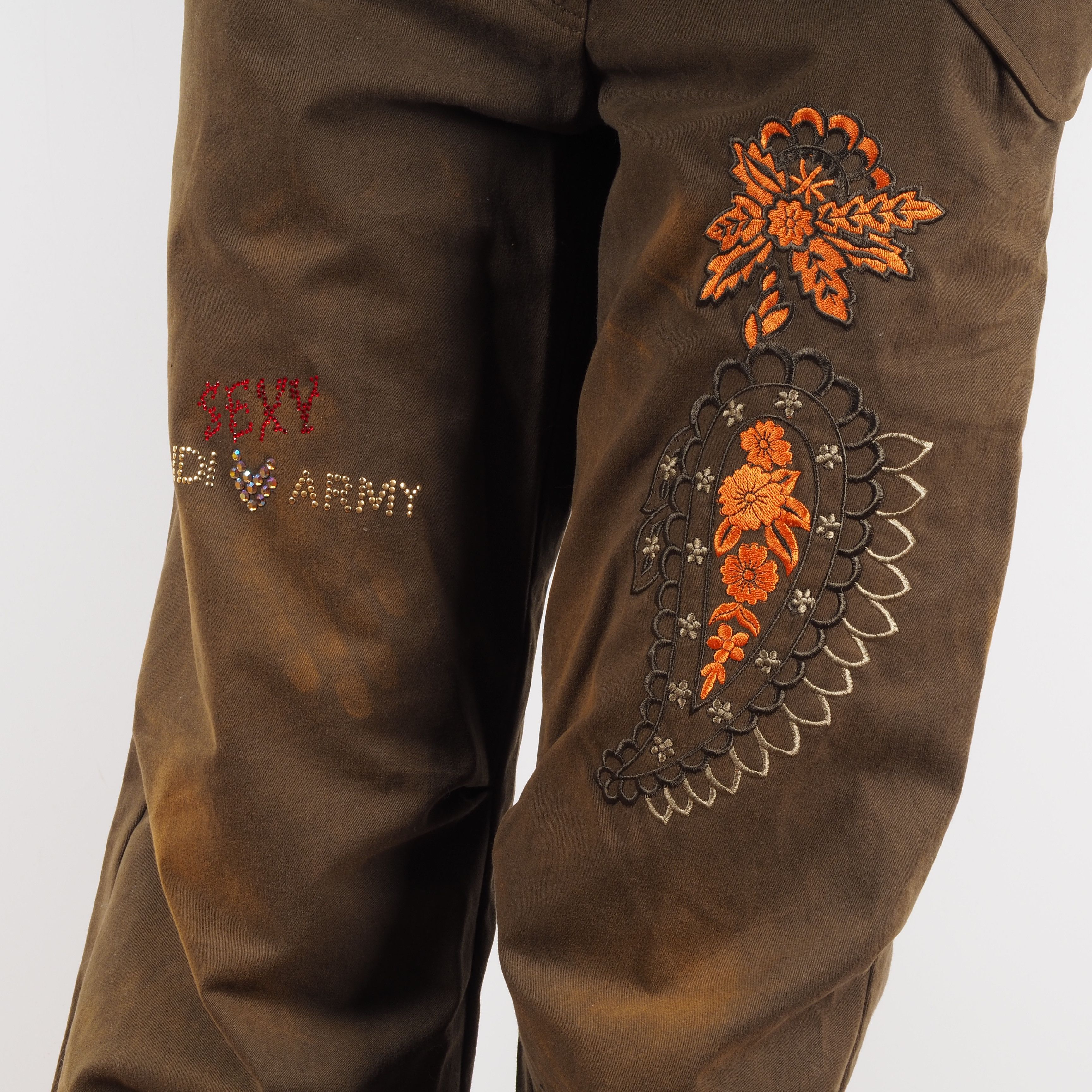 Fendi × Vintage FENDI Sexy Army Vintage Embroidery Cargo Trousers Pants Size 27" / US 4 / IT 40 - 5 Thumbnail
