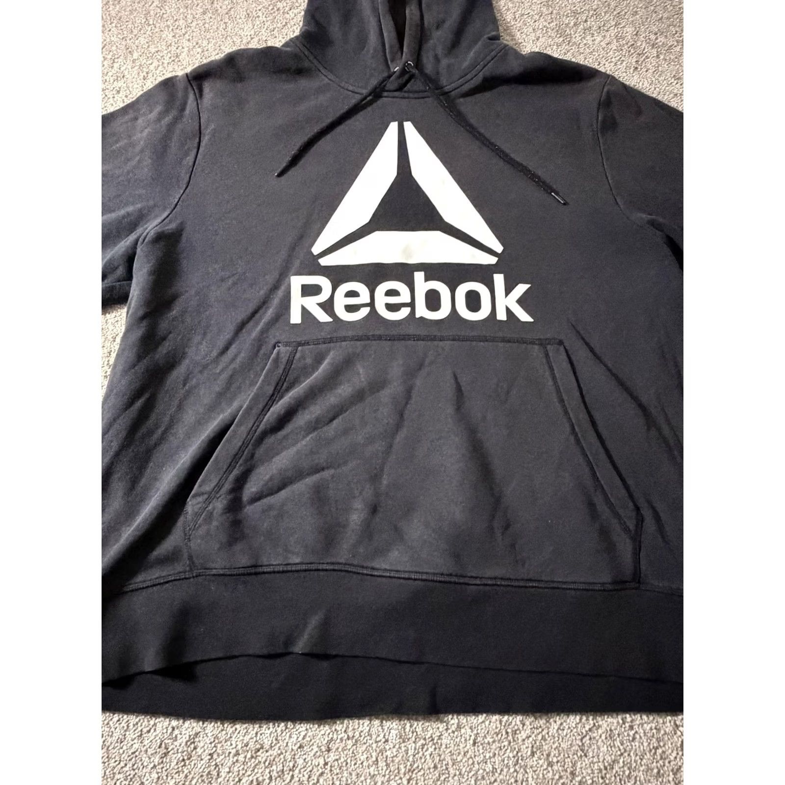 Reebok Reebok Hoodie Mens 2XL Black Logo Fleece Pullover Graphic Sweatshirt Athletic Size US XXL / EU 58 / 5 - 3 Thumbnail