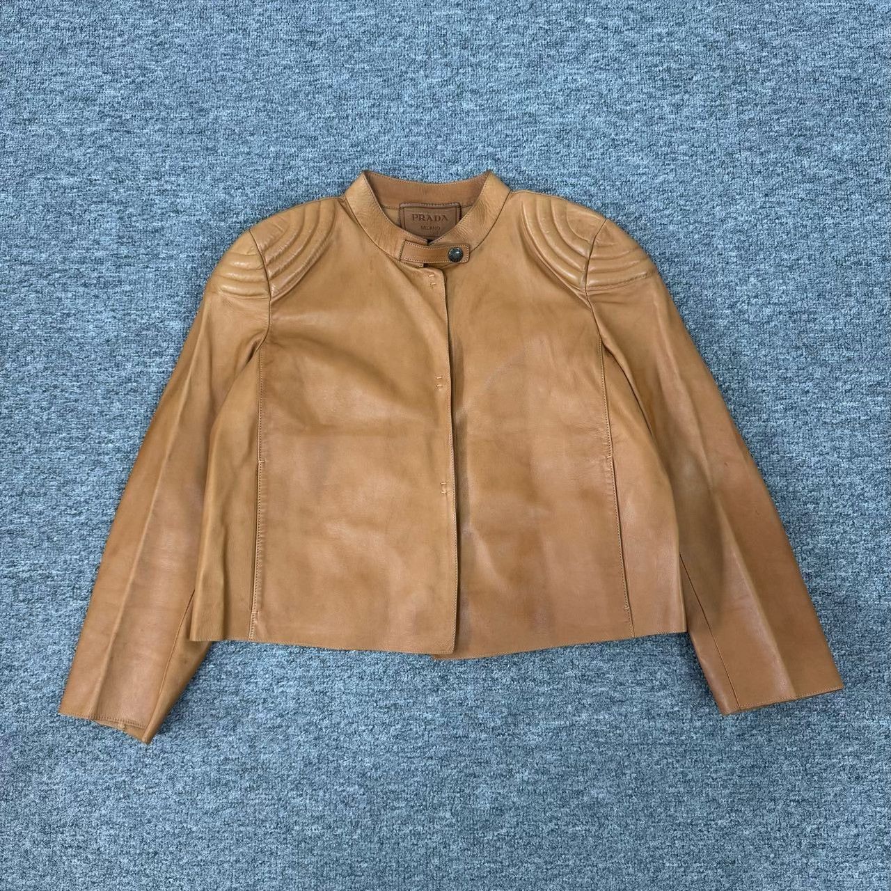 Prada Prada Short Lambskin Biker Jacket Size S / US 4 / IT 40 - 1 Thumbnail