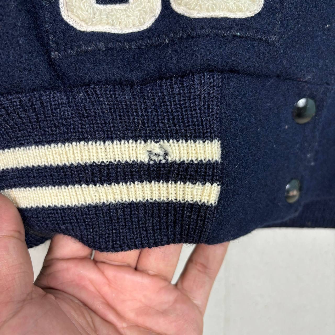 Other Thrashed 80s Caplan's Varsity Jacket Navy Zip Hood Sz 36 Size US XS / EU 42 / 0 - 8 Thumbnail