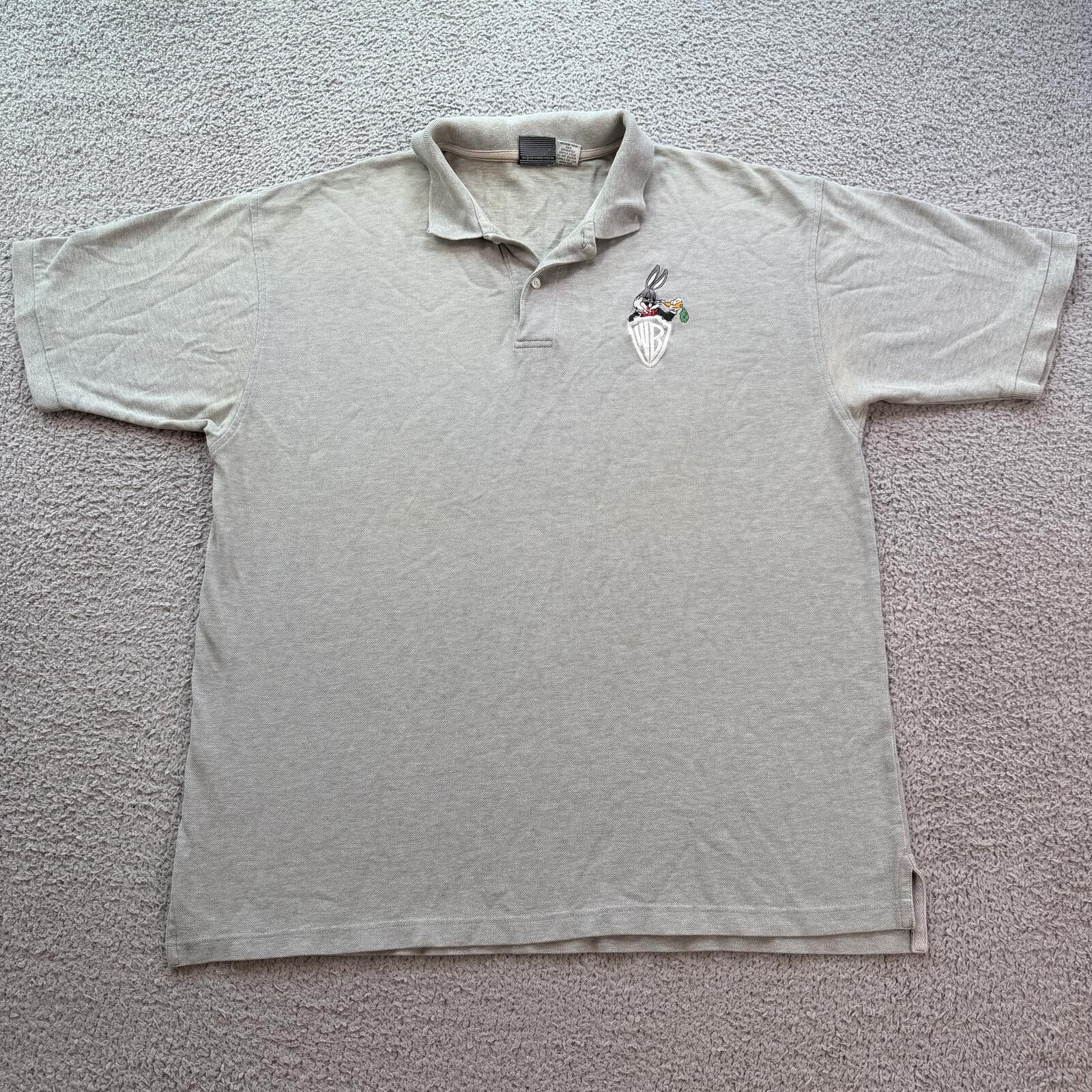 Warner Bros Vintage 1991 Warner Bros Bugs Bunny Polo Shirt Gray XXL Size US XXL / EU 58 / 5 - 1 Thumbnail