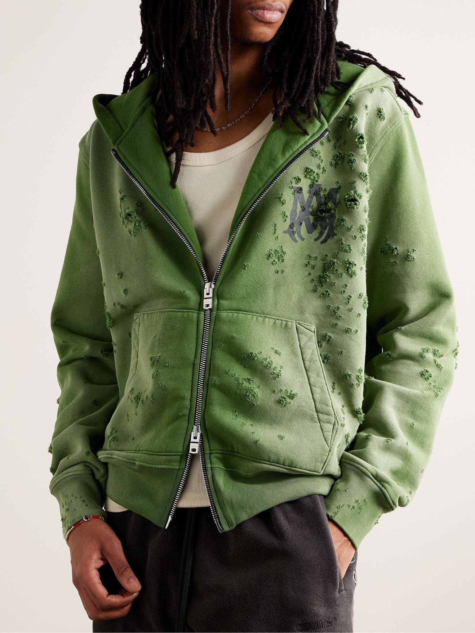 Amiri oc11z0225 Shotgun Hoodie in Green Size US XL / EU 56 / 4 - 3 Thumbnail