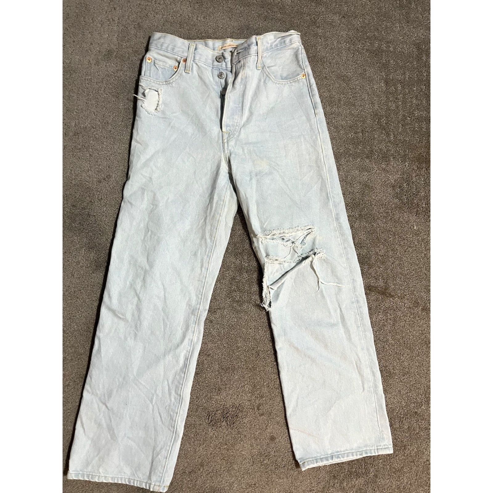 Levi's Levi's Premium Ribcage Straight Ankle Jeans Womens 26 Regular Blue 90s Logo Distressed Pockets Stretch Denim Jeans Style Straight Rise High Size 26" / US 2 / IT 38 - 3 Thumbnail