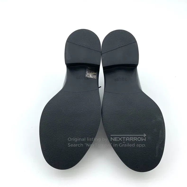 Prada Prada Black leather lace-laced casual flat loafers Size US 4.5 / IT 34.5 - 5 Thumbnail