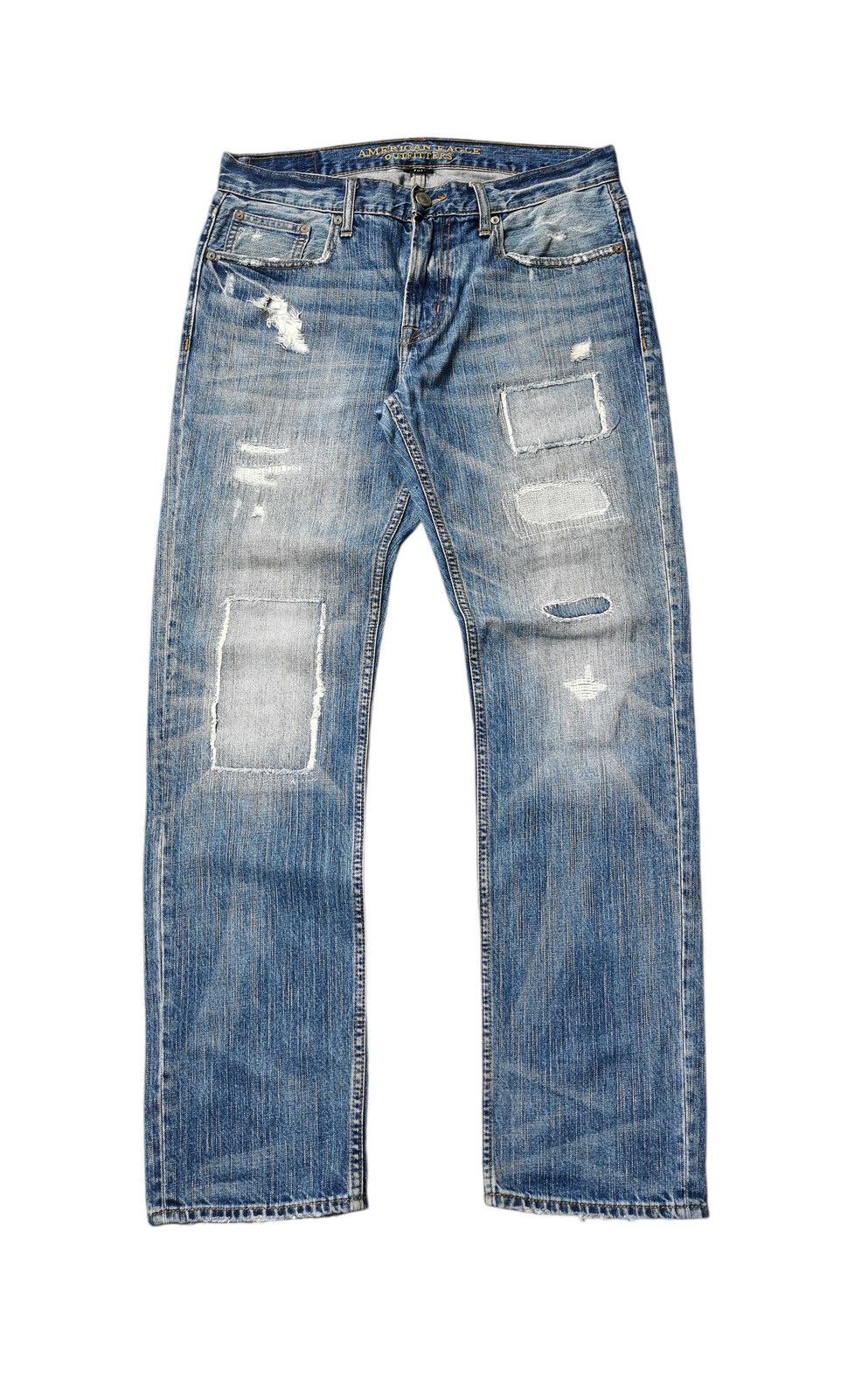 American Eagle Outfitters AMERICAN EAGLE WRECKED JEANS VINTAGE DIRTY PUNK SHIT Size US 34 / EU 50 - 1 Thumbnail