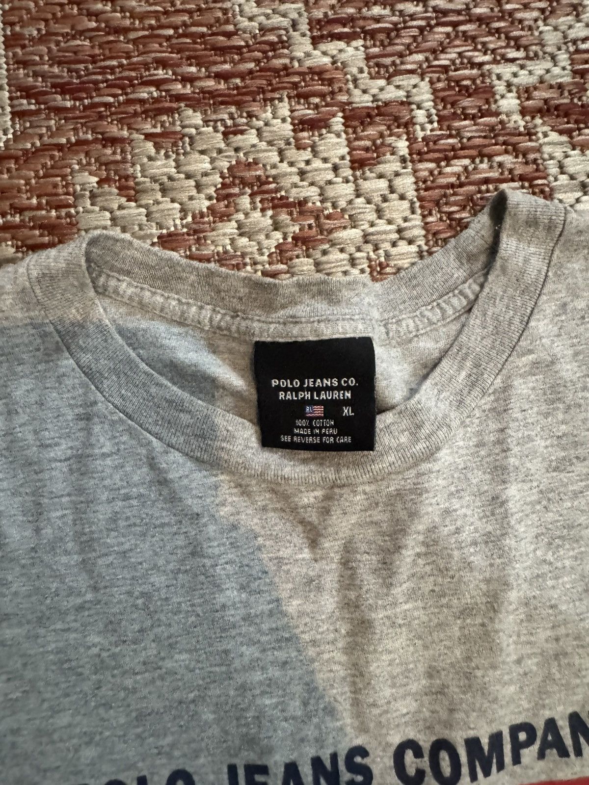 Polo Ralph Lauren Ralph Lauren USA Flag Y2K Tee Grey Sz XL Fashion Designer Size US XL / EU 56 / 4 - 3 Thumbnail