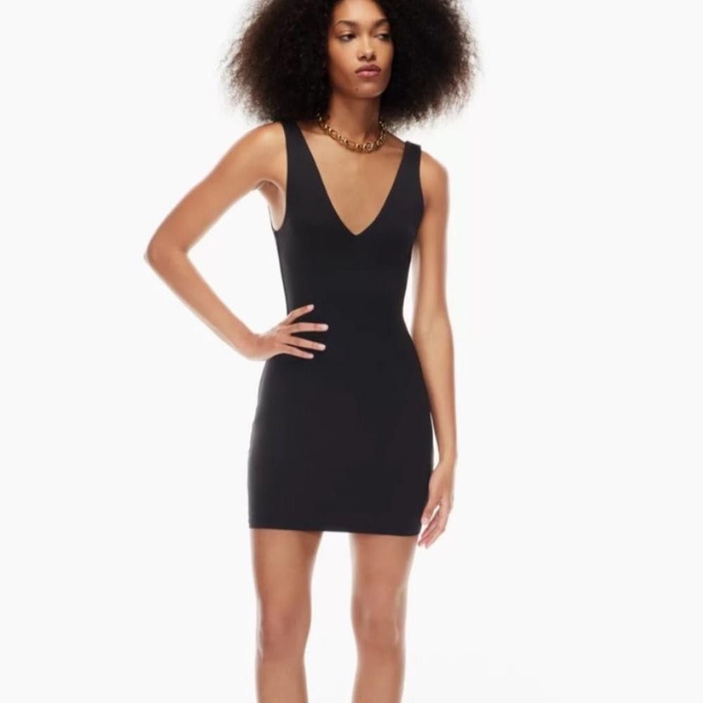 bodycon dress aritzia Aritzia TNA Women's Orange Ruched Tie Sleeveless Cami Mini Bodycon Tan –  Brie main image 0