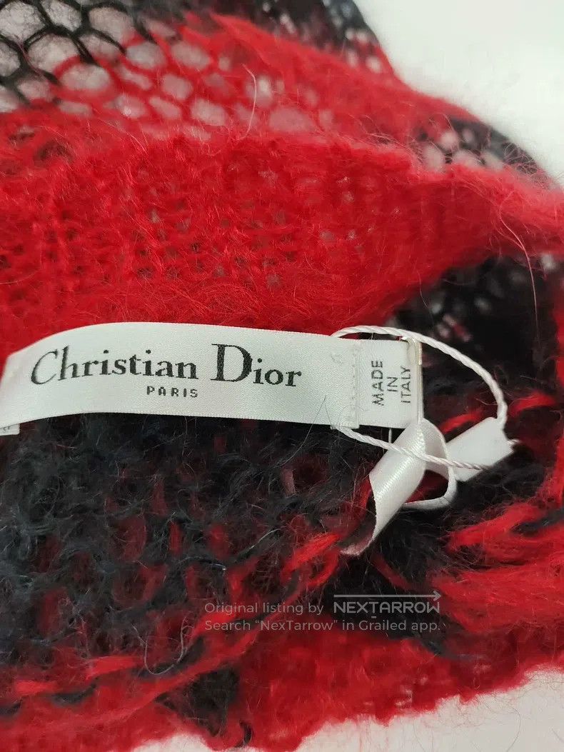 Dior Dior Red and black striped round-neck hollow mesh knitted Size XS / US 0-2 / IT 36-38 - 3 Thumbnail