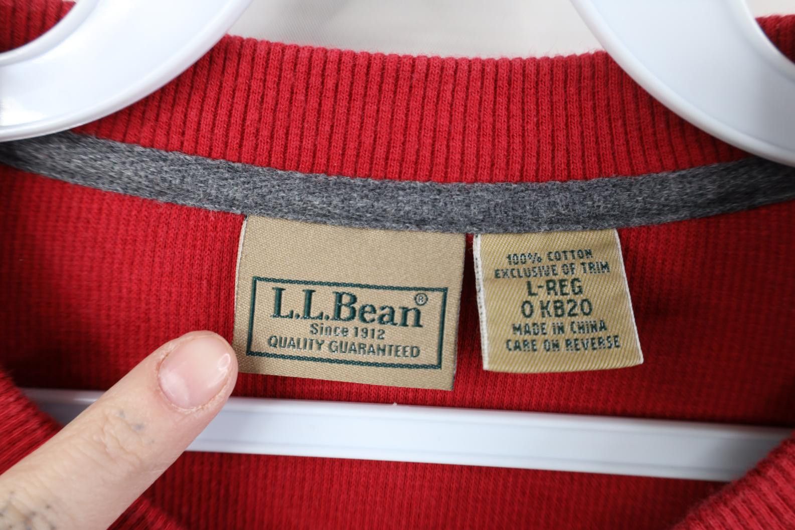 L.L. Bean Vintage 90s Y2K LL Bean Waffle Long Sleeve Henley T-Shirt Size US L / EU 52-54 / 3 - 7 Thumbnail