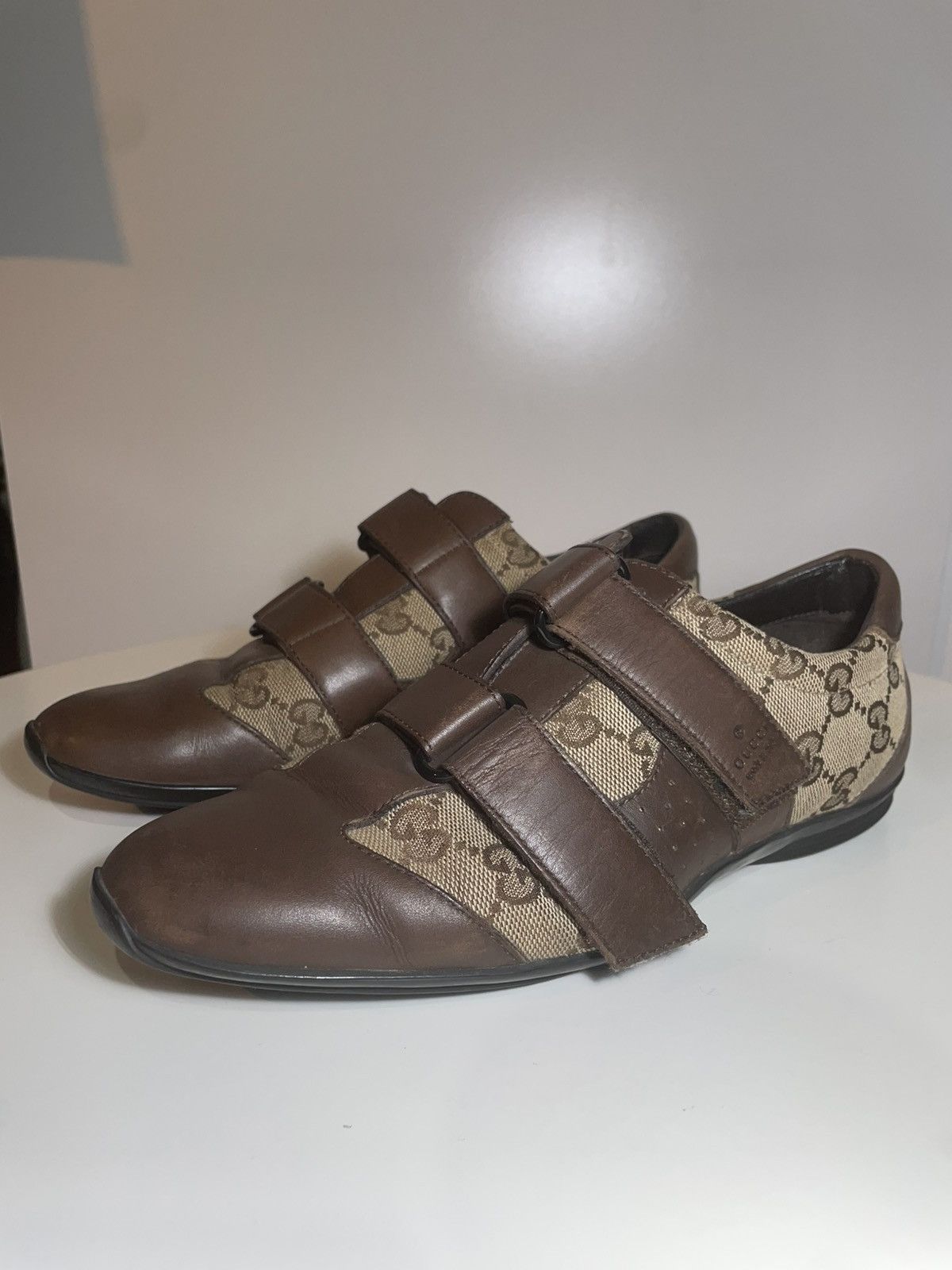 Gucci Tom Ford Era Brown Monogram Velcro Sneakers