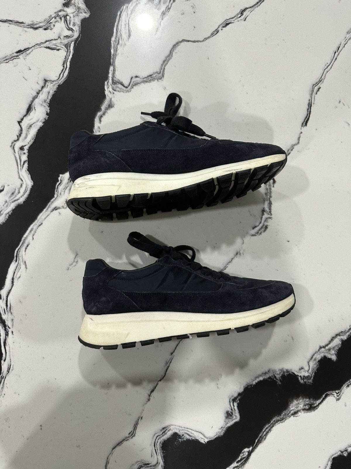 Prada Prada navy blue suede sneakers Size US 7.5 / EU 40-41 - 4 Thumbnail