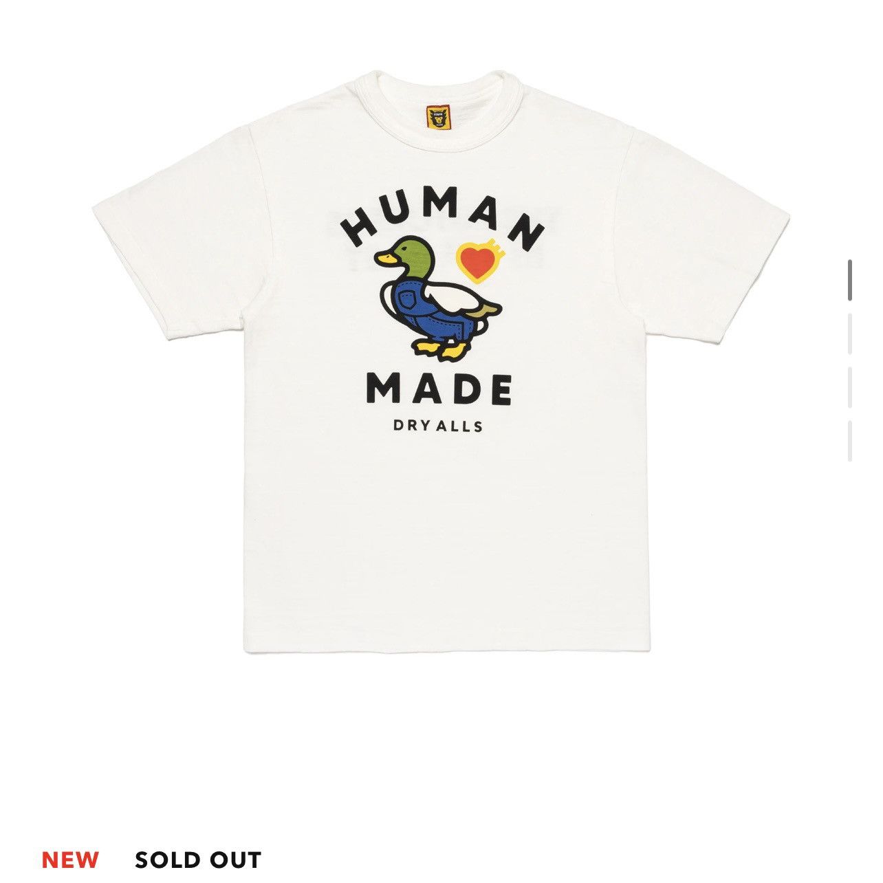 image of Human Made Dry Alls Graphic T Shirt 05 in White, Men's (Size Medium)