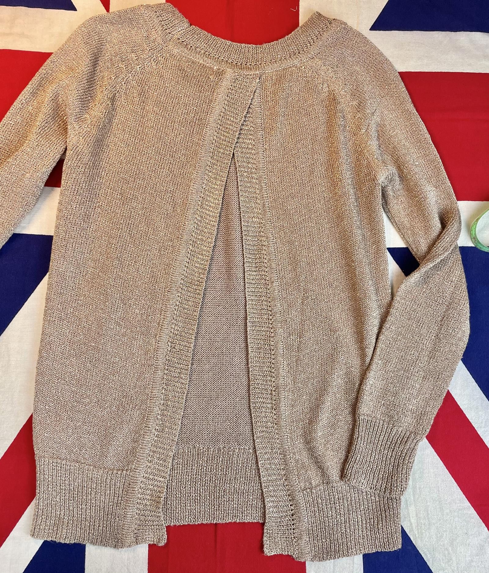 Designer Millau open back metallic sweater womens size (S) Rosegold Size S / US 4 / IT 40 - 9 Thumbnail