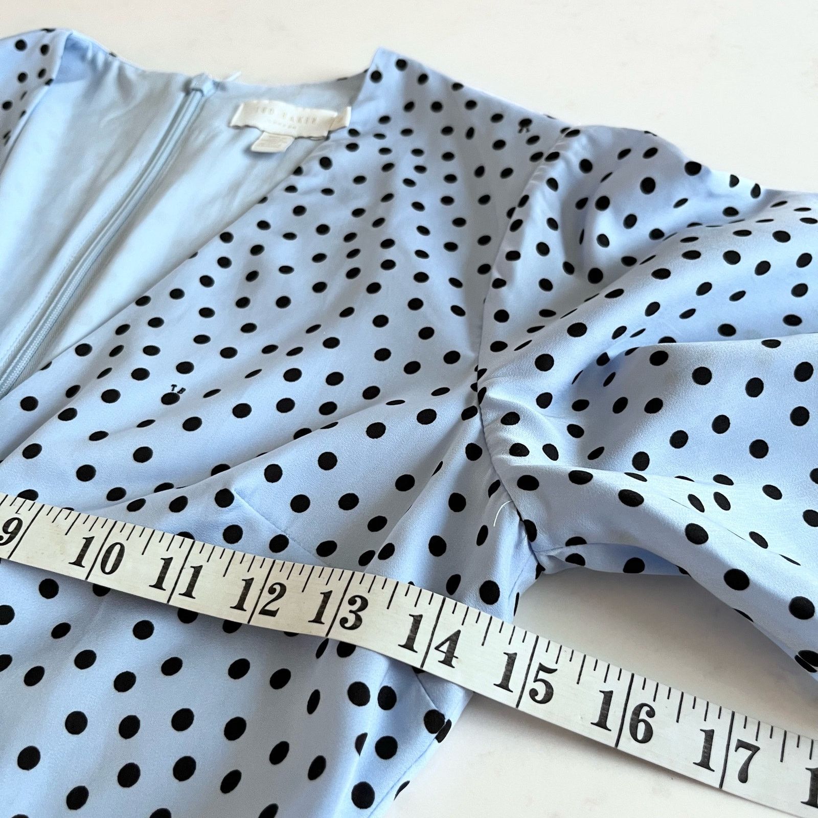 Ted Baker TED BAKER MABBEL DOTTY PEPLUM Polka Dot DRESS, BLUE/BLACK Size XS / US 0-2 / IT 36-38 - 10 Thumbnail