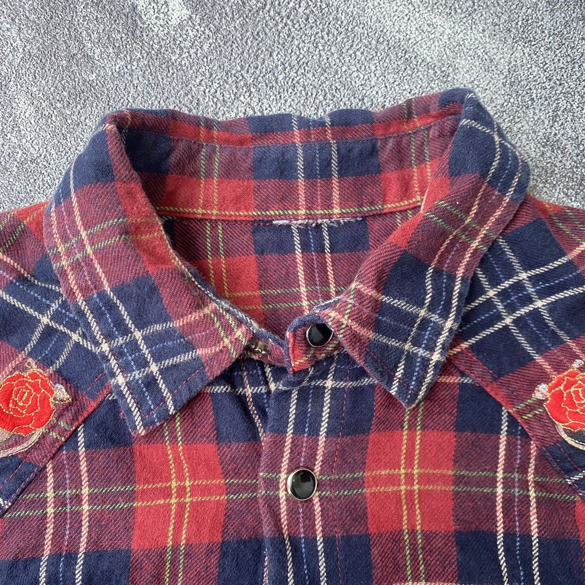 If Six Was Nine × Japanese Brand × Le Grande Bleu (L.G.B.) DOHC Double Guns Rhinestones Flannel Shirt Size US M / EU 48-50 / 2 - 4 Thumbnail