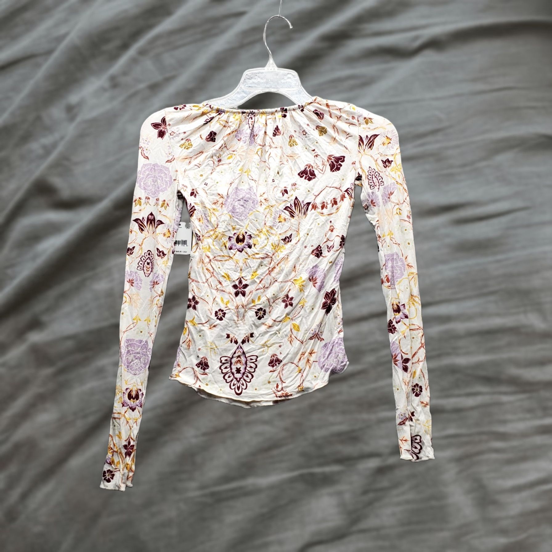 Free People Free People Make Easy Fitted Top Womens XS Multicolor Scoop Neck Tie Waist Size XS / US 0-2 / IT 36-38 - 1 Thumbnail