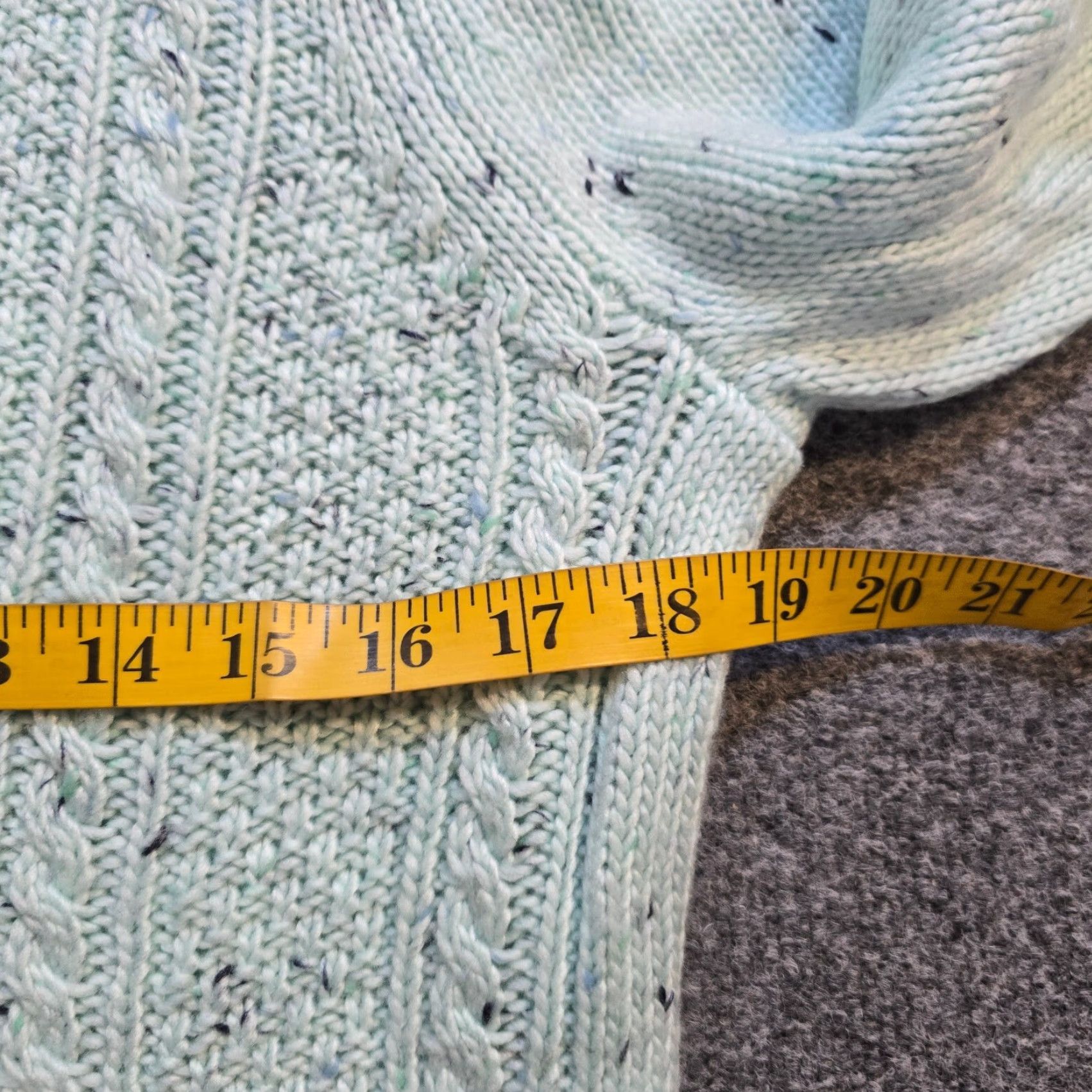 Talbots Talbots Sweater Women Large Green Speckled Cable Knit Sleeve Casual Top Basic Shirt Pullover Knit Turtleneck Long Sleeve Regular Size L / US 10 / IT 46 - 6 Thumbnail