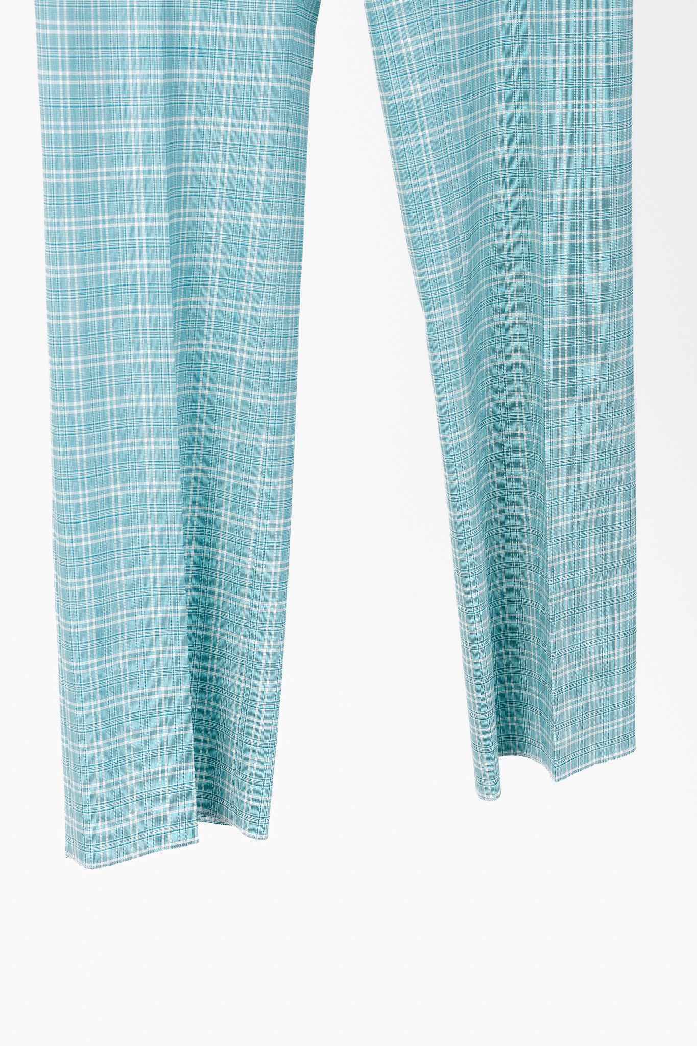 Etro Etro Teal Plaid Wool Straight-Leg Trousers Size 33" - 6 Thumbnail