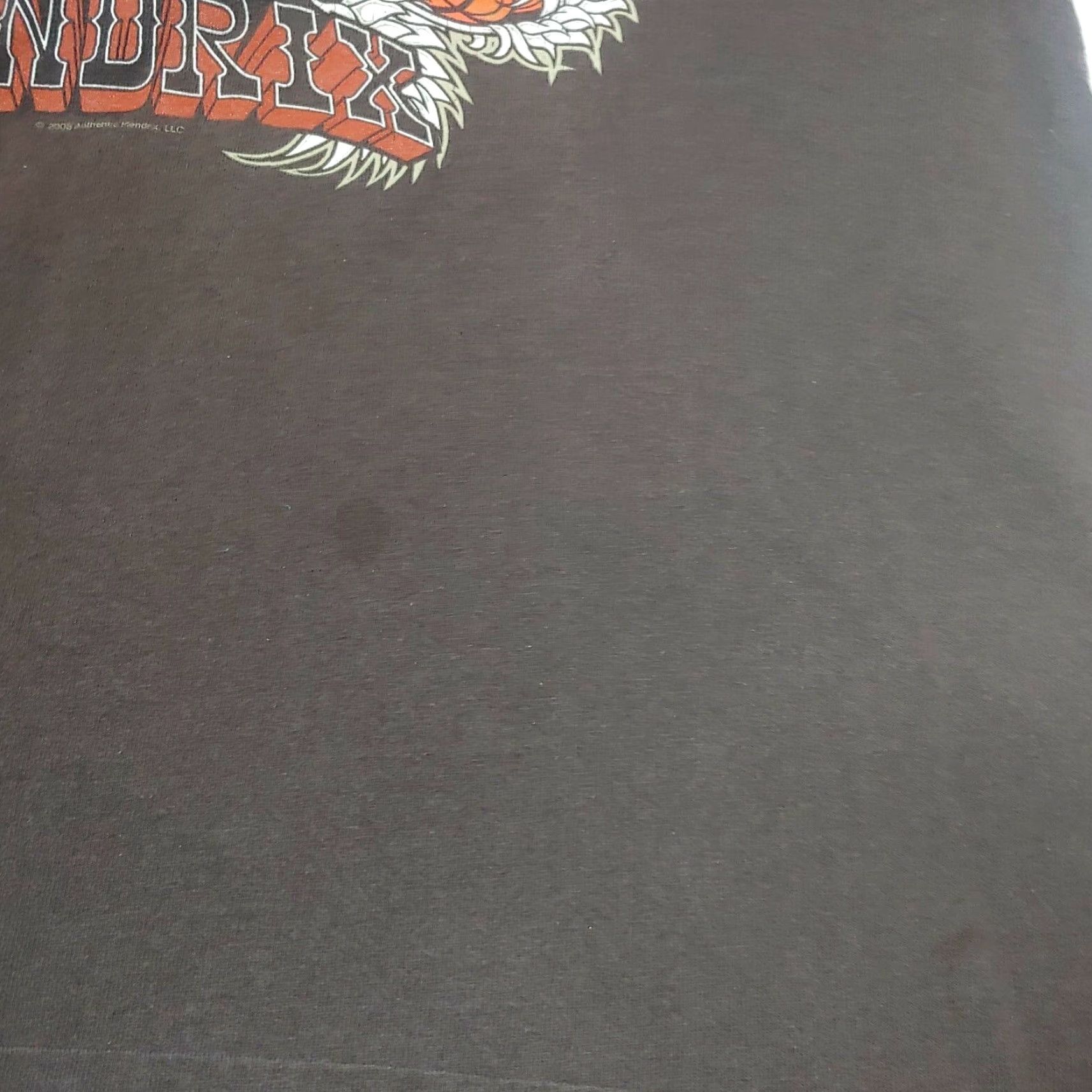 Vintage Jimi Hendrix Shirt T-Shirt Graphic Rock Music Guitar Legend Read Large Brown Orange Men L Crew Neck Short Sleeve Cotton Knit Vintage No N/A Size US L / EU 52-54 / 3 - 8 Thumbnail