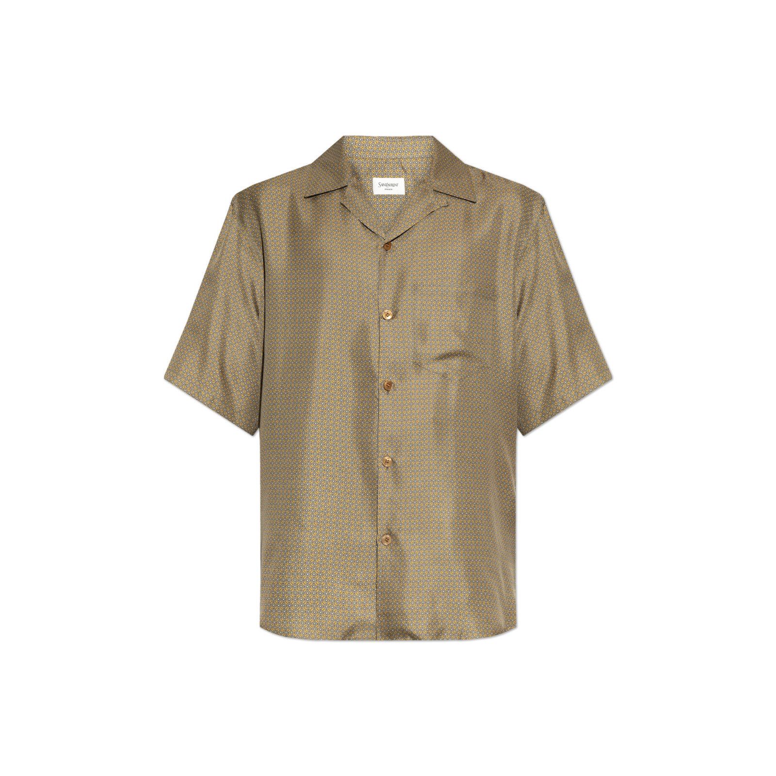 Saint Laurent Paris SS20 Saint Laurent star silk camp shirt 