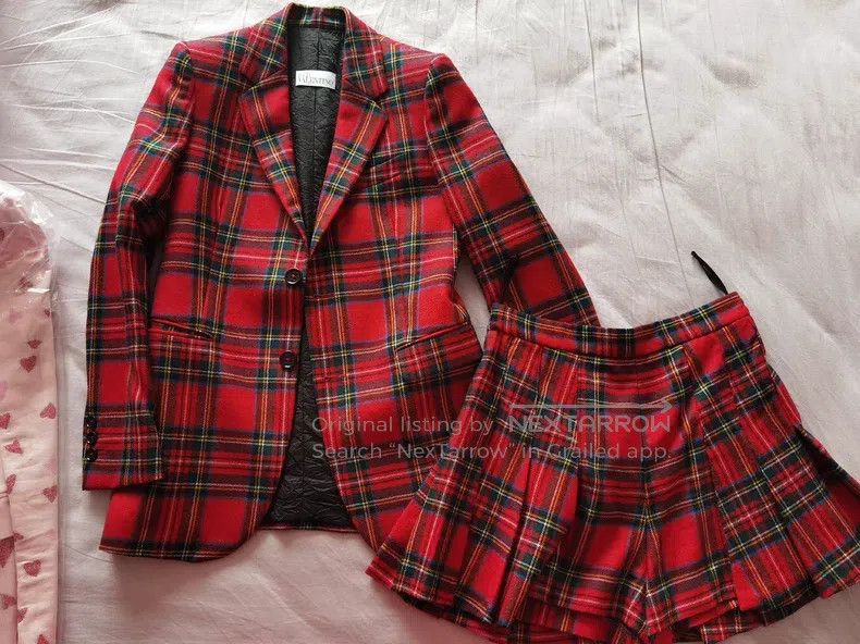 Valentino Valentino Scottish check full wool suit set Size S / US 4 / IT 40 - 2 Thumbnail
