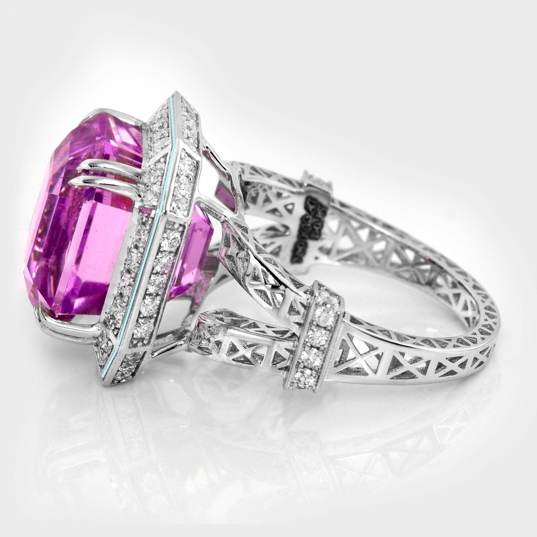 Jewelry Bague Rose Kunzite naturelle 13,82ct Size ONE SIZE - 6 Thumbnail
