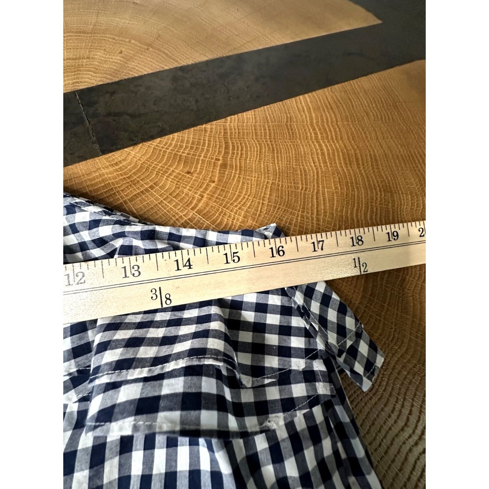 J.Crew J.CREW Blouse Womens 4 Blue Gingham One Shoulder Ruffle LS Size S / US 4 / IT 40 - 6 Thumbnail