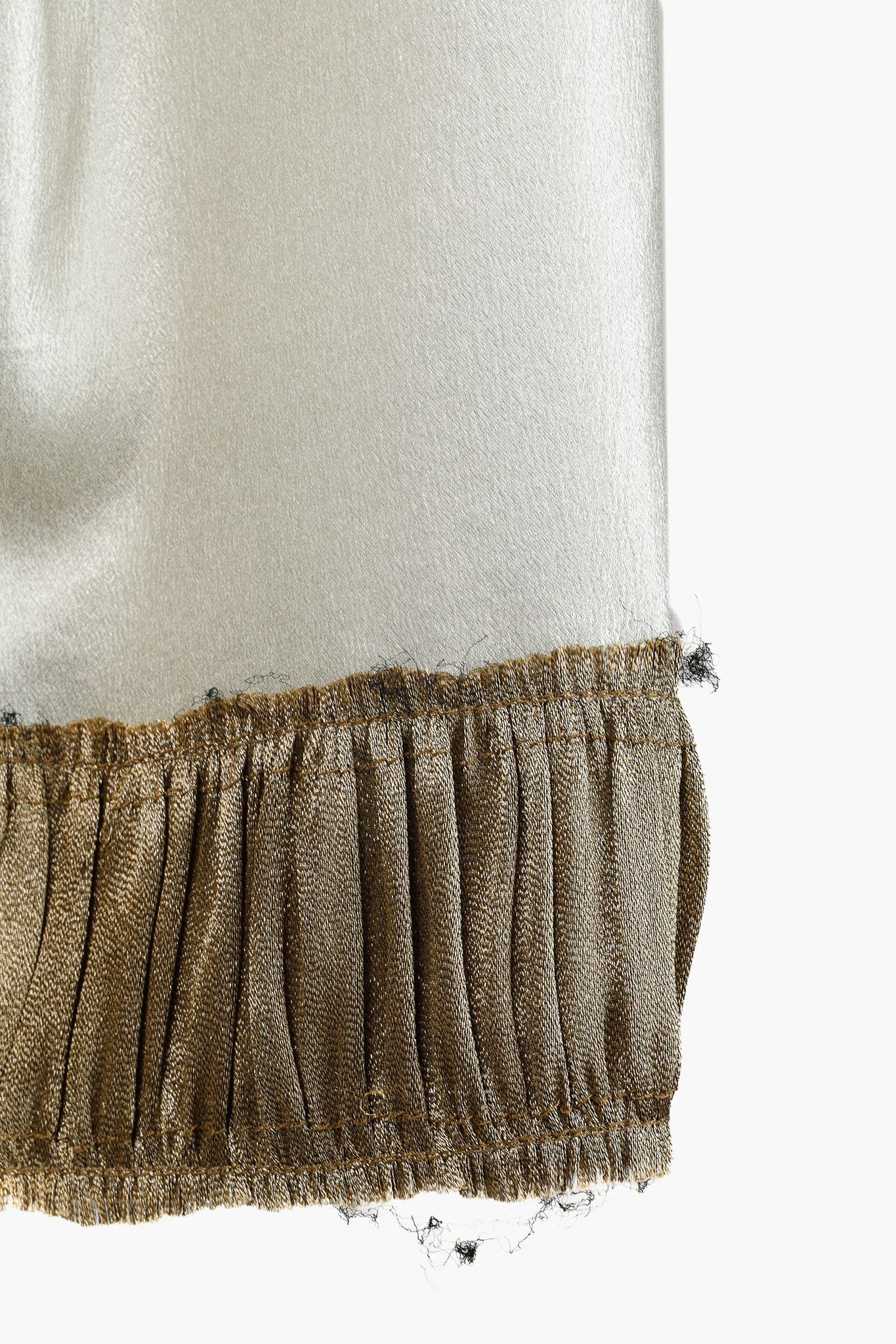 Dries Van Noten Dries Van Noten Champagne Silk Gathered-Hem Blouse Size S / US 4 / IT 40 - 7 Thumbnail