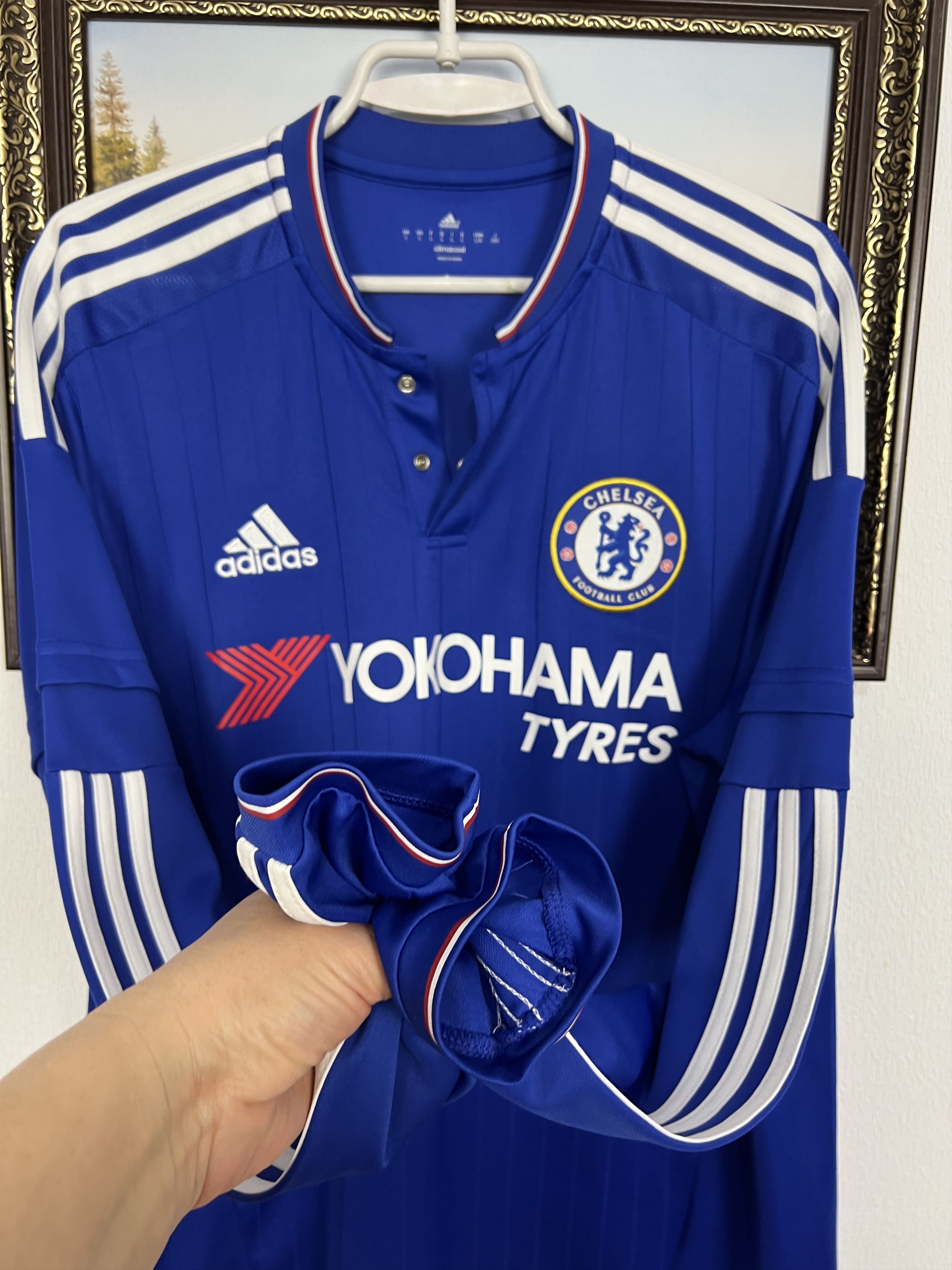 Adidas Chelsea Home football shirt Soccer Long Sleeve Jersey Trikot Size US L / EU 52-54 / 3 - 6 Thumbnail