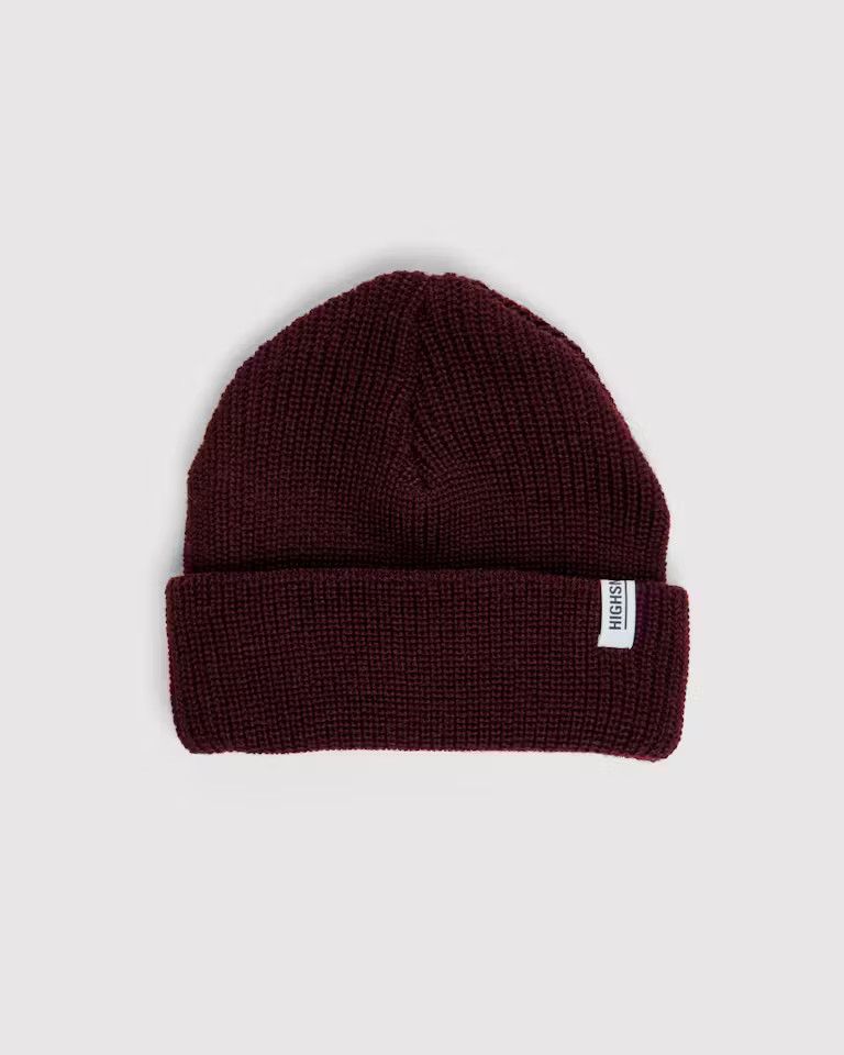 Highsnobiety HS Staples Beanie Burgundy Size ONE SIZE - 2 Thumbnail