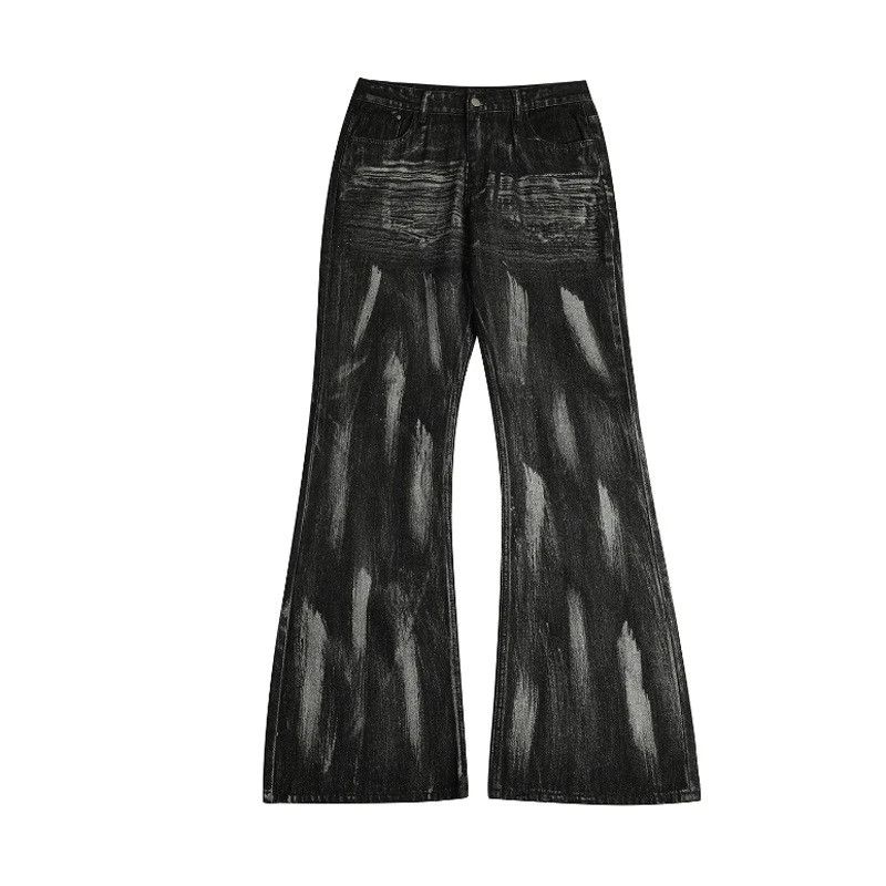 Jean Hand-Painted Vintage Wide Leg Street Jeans Size US 32 / EU 48 - 2 Thumbnail