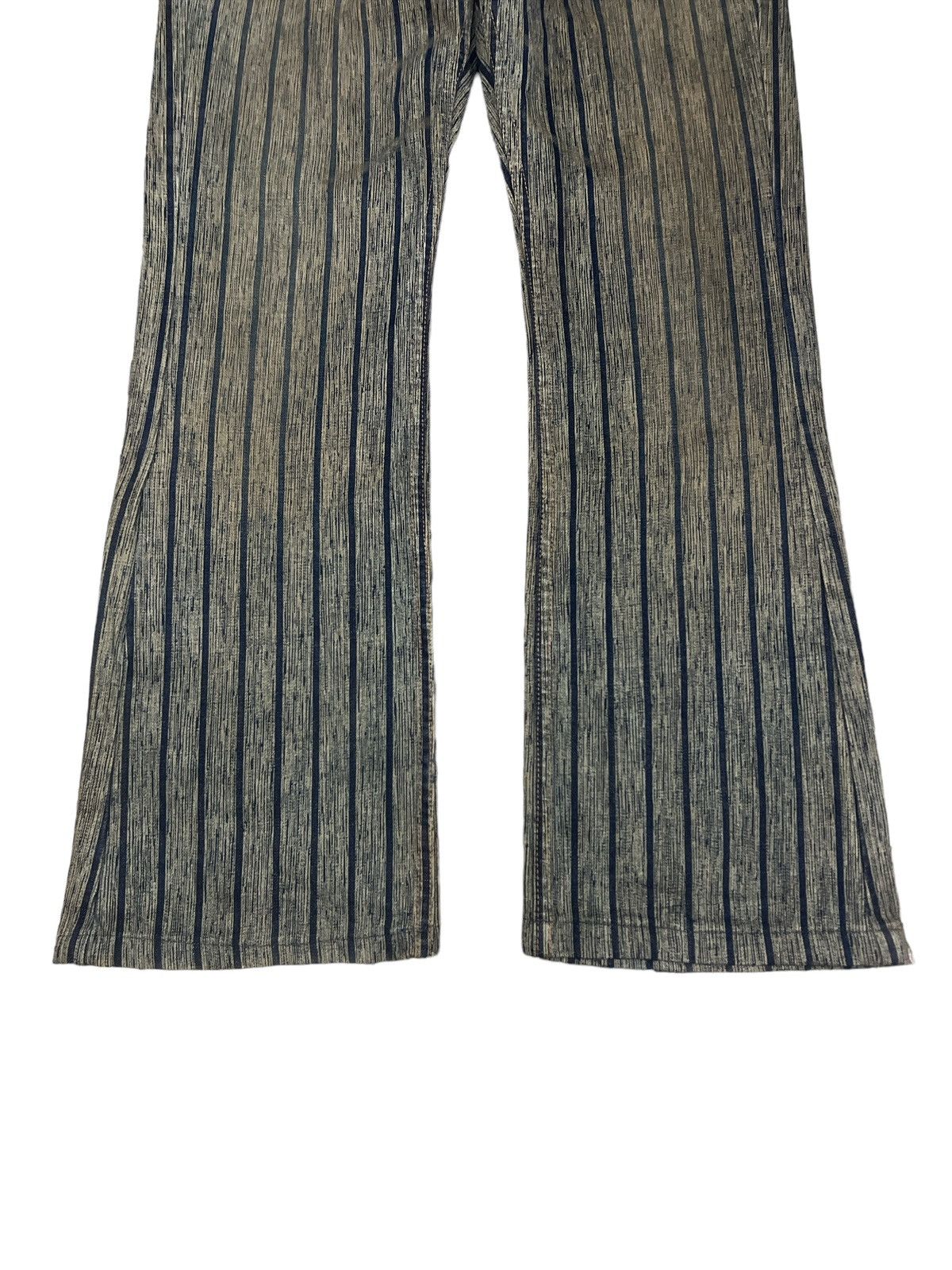 Hysteric Glamour FLARED🔥BLUE WAY STRIPED GRUNGE DISTRESSED DENIM PANT Size US 29 - 4 Thumbnail