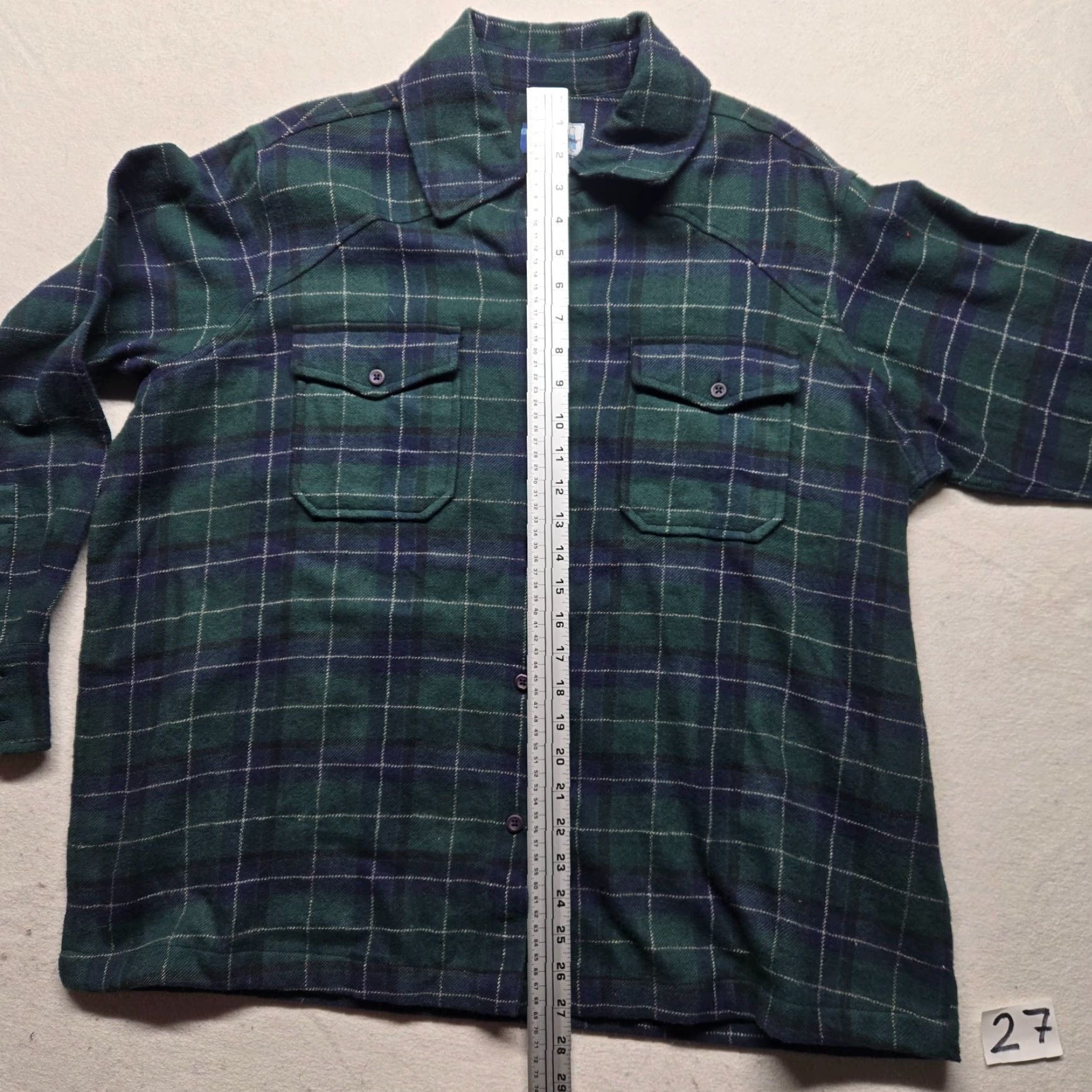 Vintage VINTAGE Venezia Jeans Jacket 2X Women's Plaid Green Flannel Short Zip Button Pockets Retro 80s 90s Casual Womens Size 40" / US 18 - 6 Thumbnail