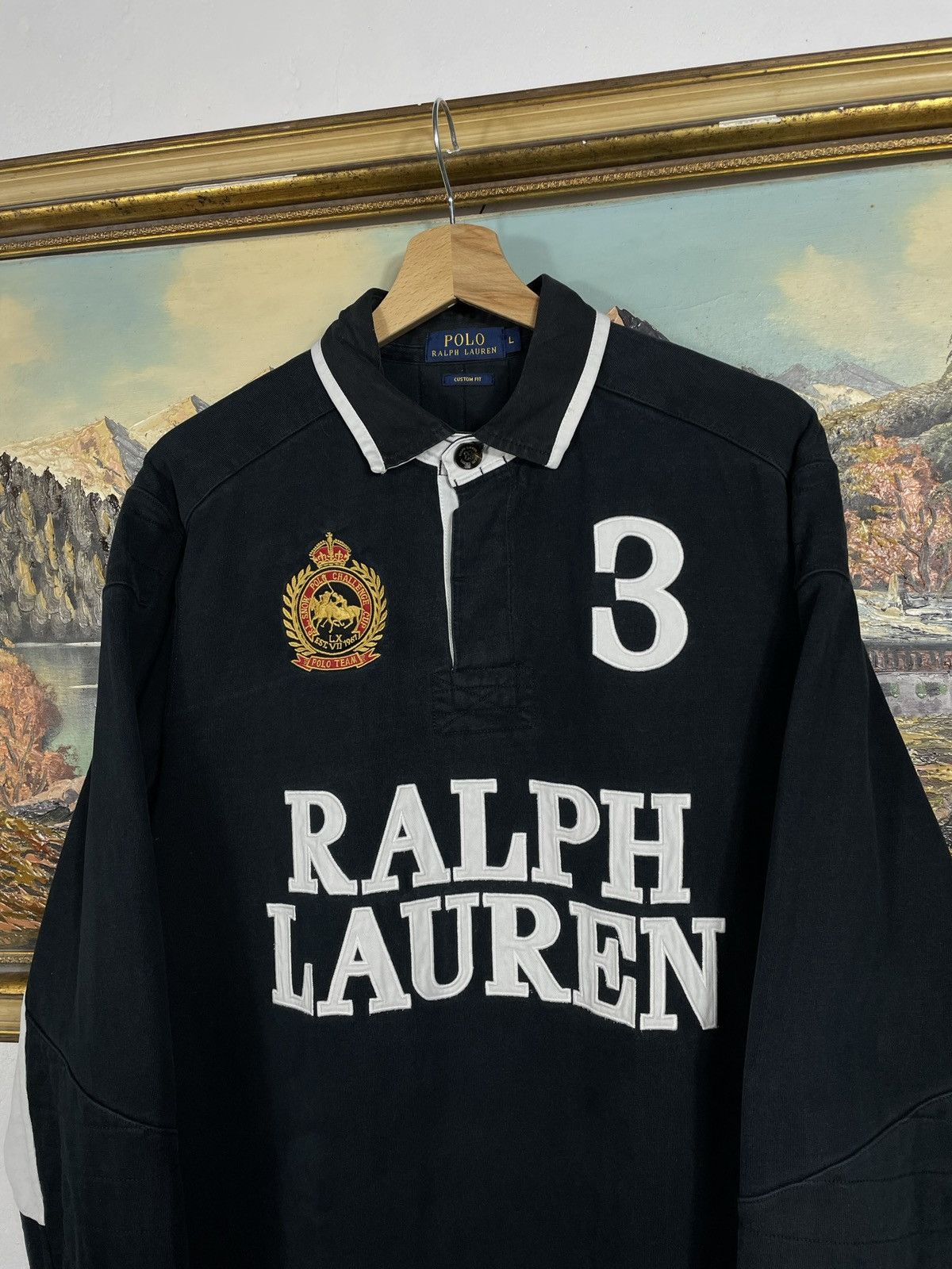 Polo Ralph Lauren Polo Ralph Lauren Black Retro 00s Longsleeve Skate Drip Swag Size US L / EU 52-54 / 3 - 5 Thumbnail