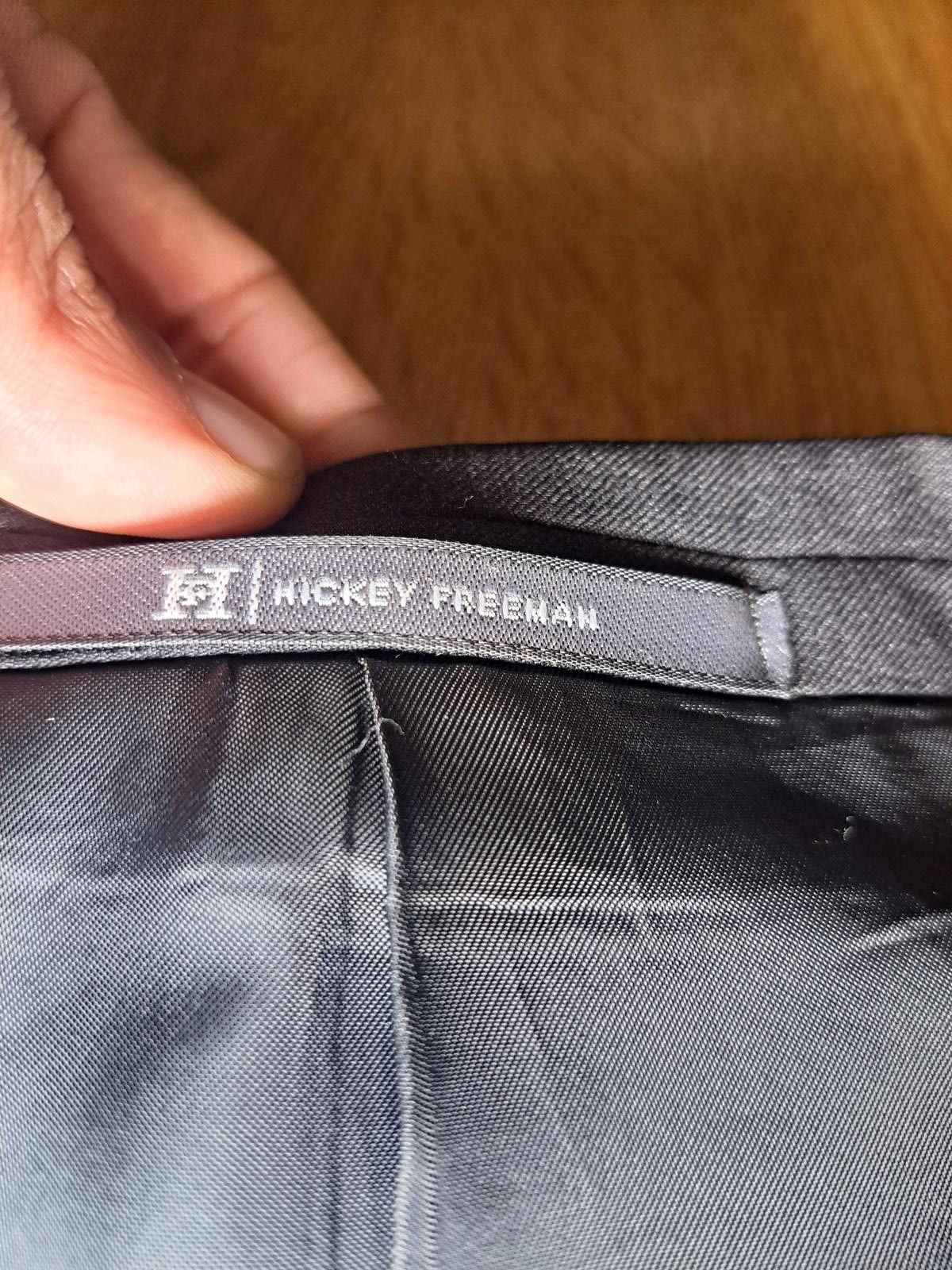 Hickey Freeman Hickey Freeman Loro Piana Suit Jacket 46L Gray Wool 120's Size 46L - 3 Thumbnail