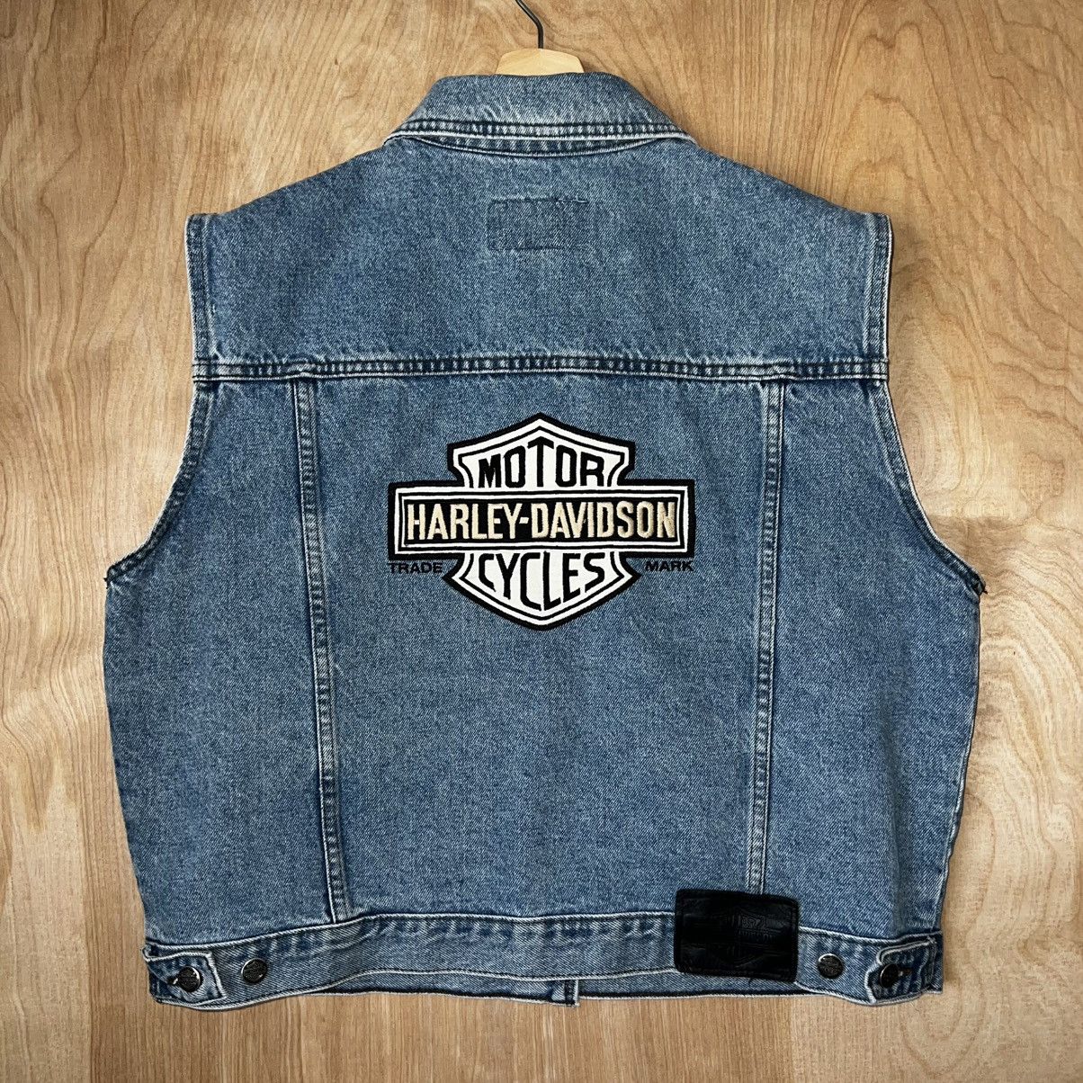Harley Davidson VINTAGE WOMEN’S HARLEY DAVIDSON BIKER LOGO DENIM VEST Size XL / US 12-14 / IT 48-50 - 1 Thumbnail