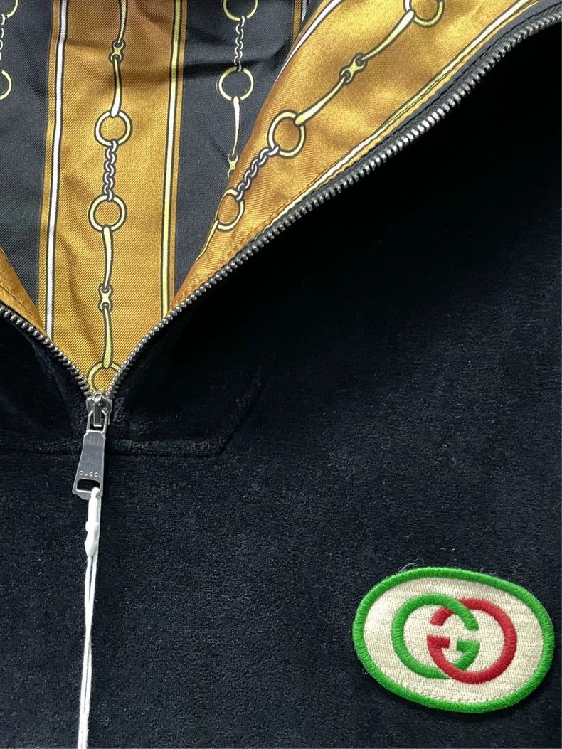 Gucci Gucci Black velvet double G half zipper hoodie 2501-Nextarr Size US S / EU 44-46 / 1 - 3 Thumbnail