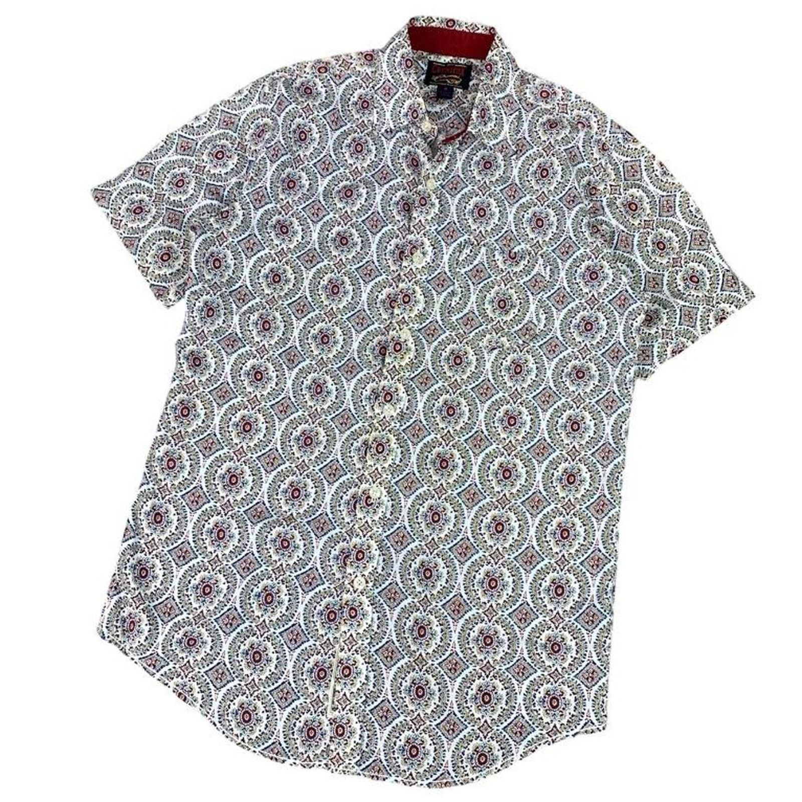 Cremieux × Vintage VTG Cremieux Geometric Print Mens Size M Button Up Shirt Size US M / EU 48-50 / 2 - 2 Thumbnail