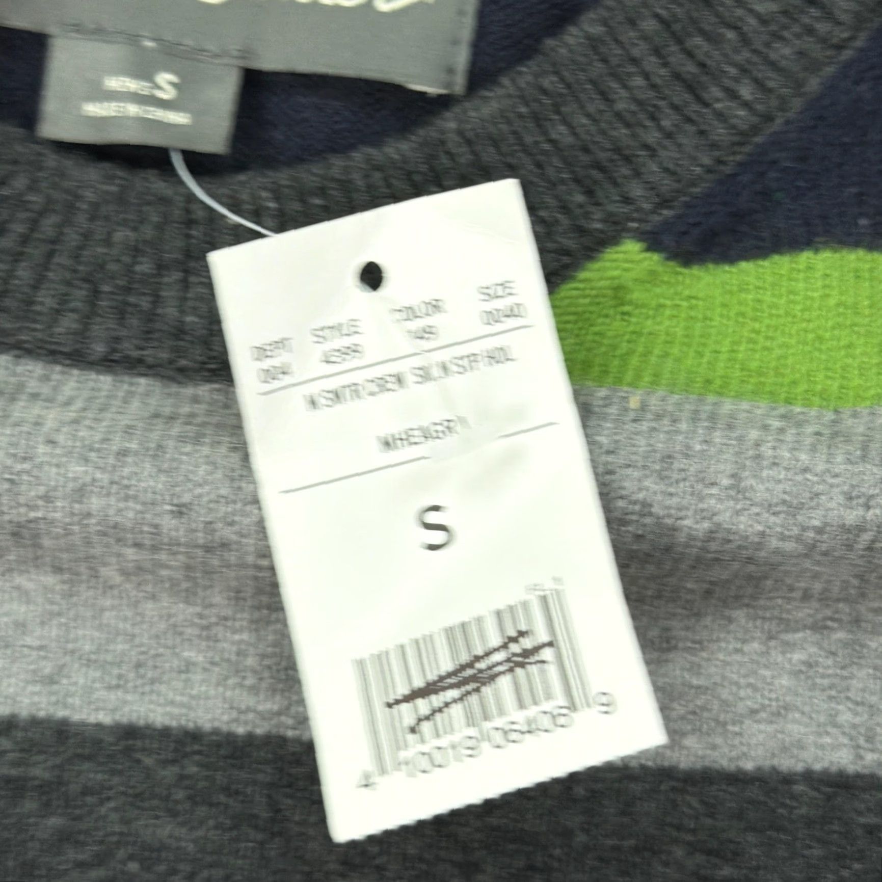 Eddie Bauer Eddie Bauer Sweater Mens Small Gray Navy Green Stripe Crewneck Cotton Nylon Wool Blend Striped Pullover Size US S / EU 44-46 / 1 - 6 Thumbnail