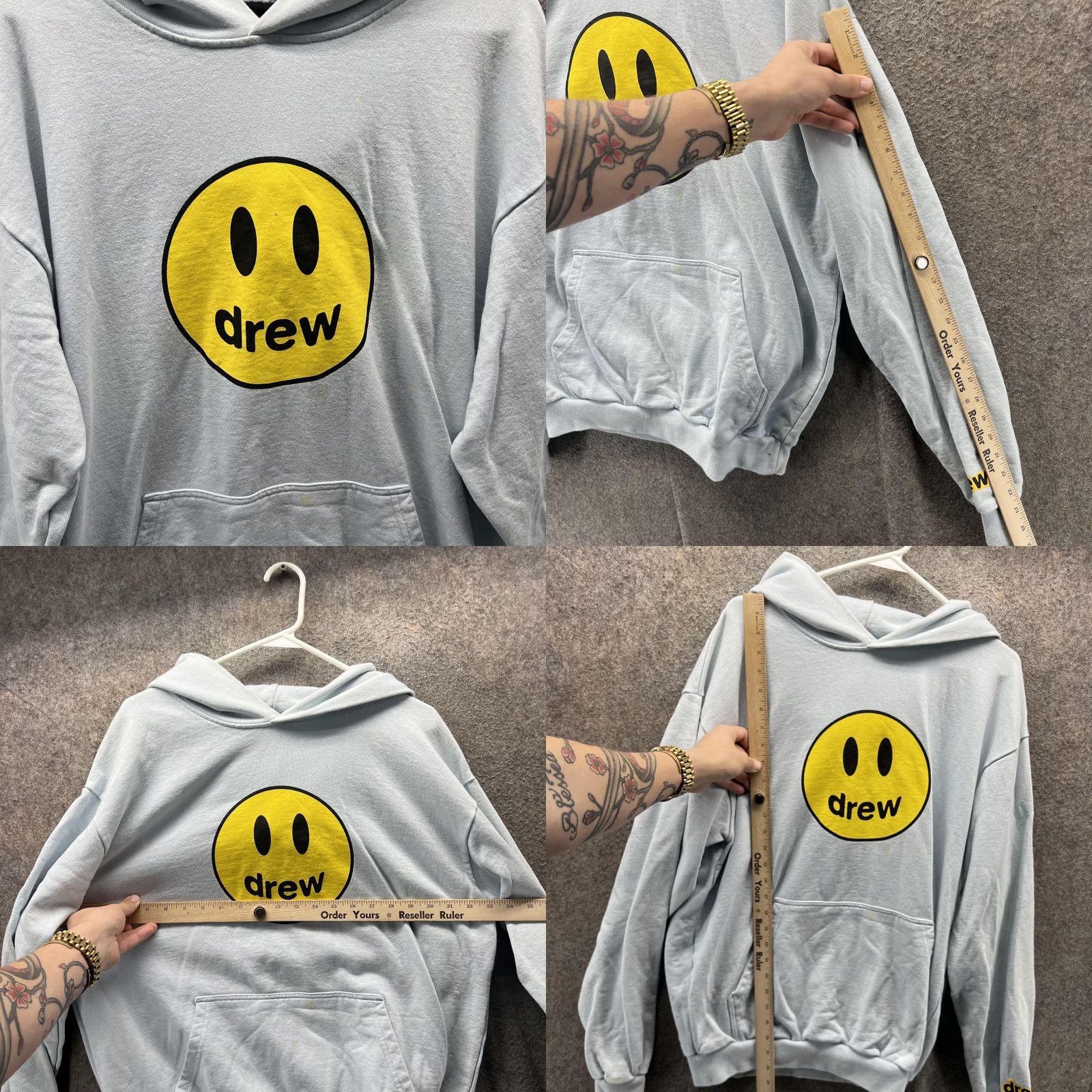 Drew House Drew House Hoodie Mens Large Blue Graphic Pullover Sweatshirt Size US L / EU 52-54 / 3 - 8 Thumbnail